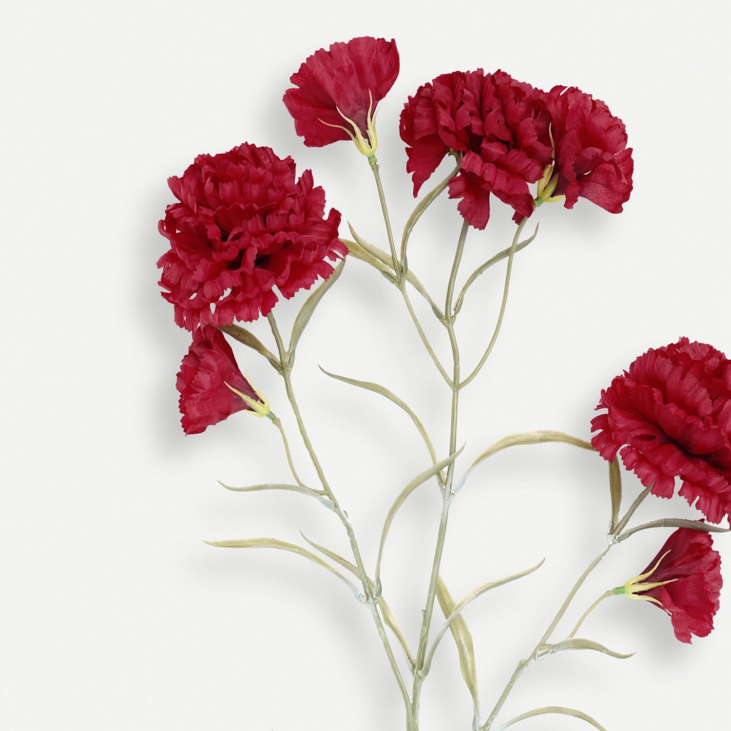 Red Carnation Faux Flower Stem - Single