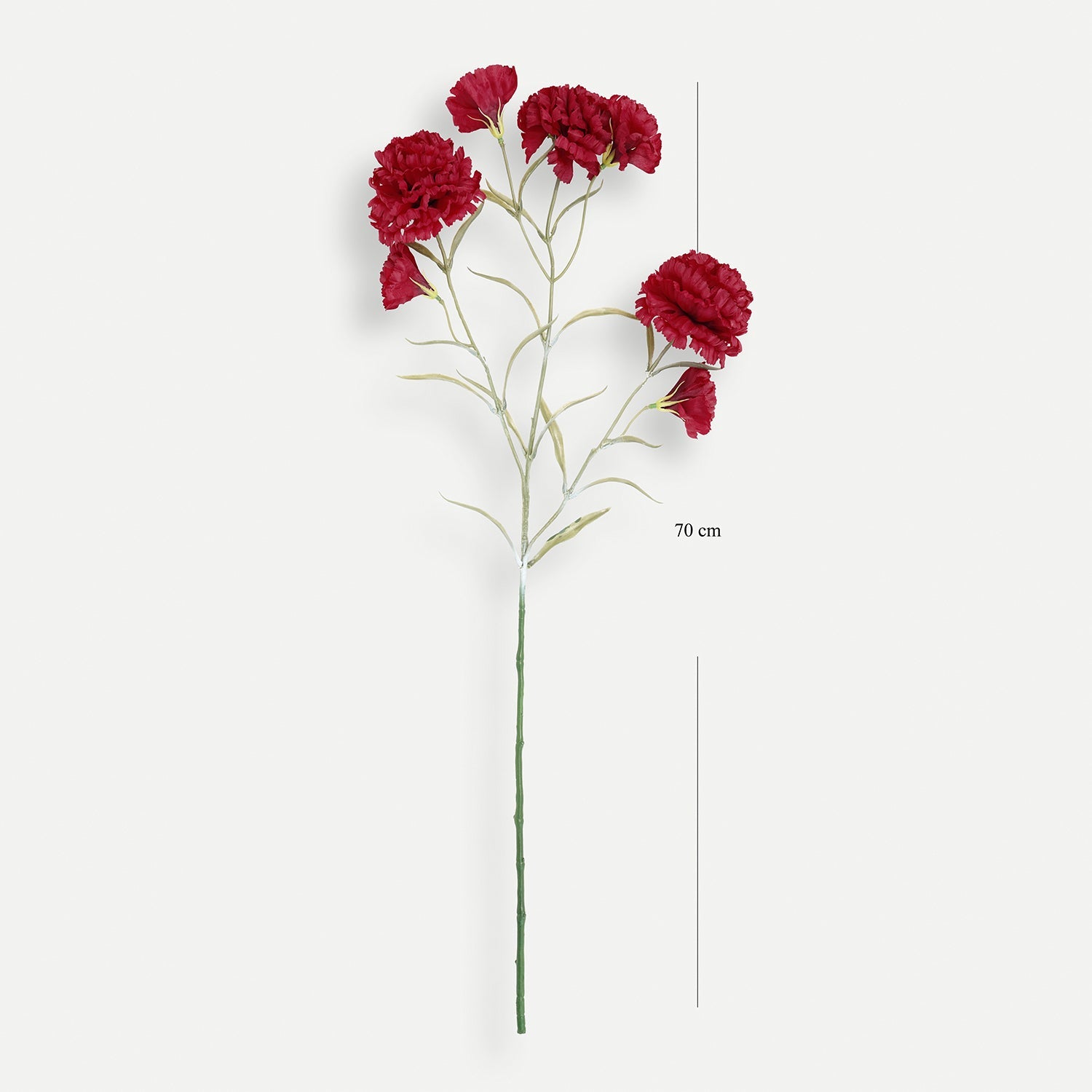 Red Carnation Faux Flower Stem - Single