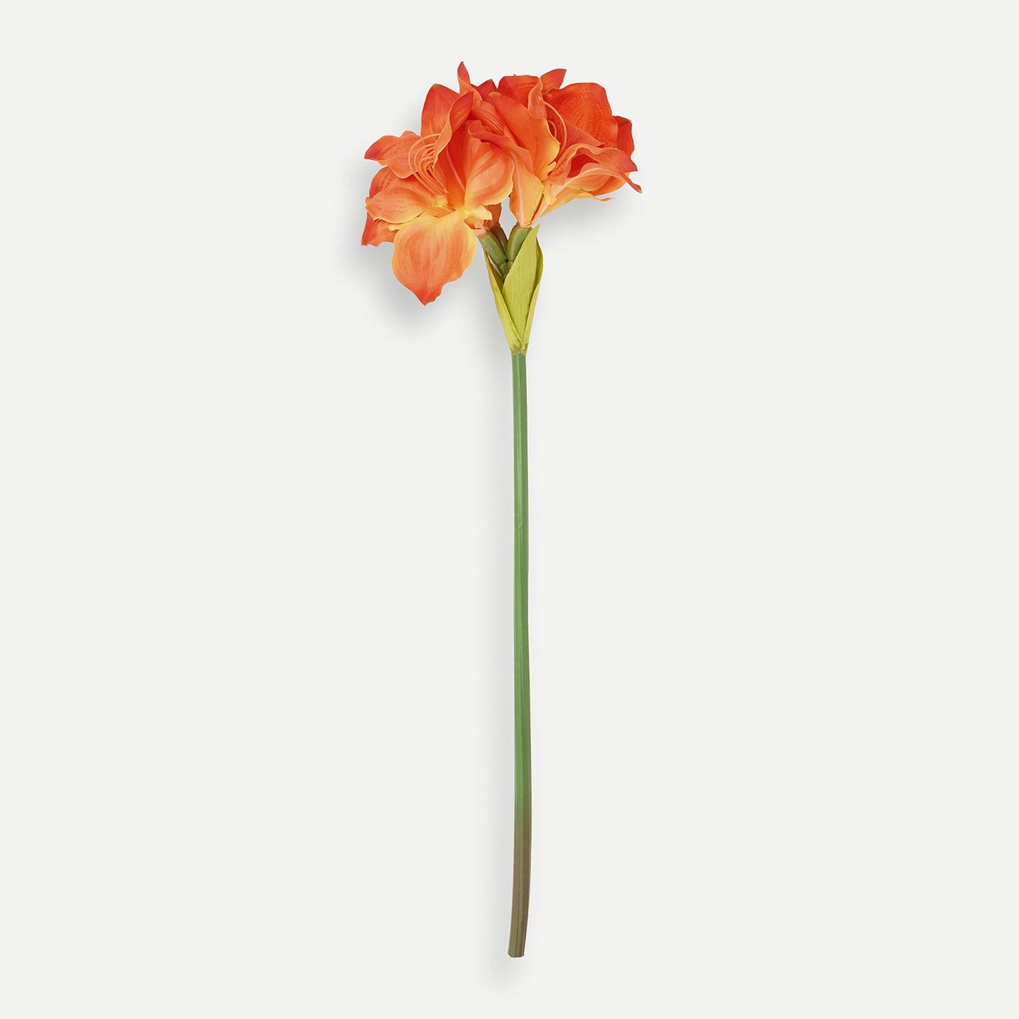 Orange Amaryllis Faux Flower Stem - Single
