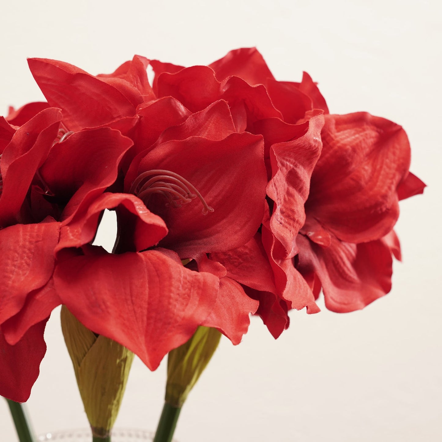 Red Amaryllis Faux Flower Stem - Single