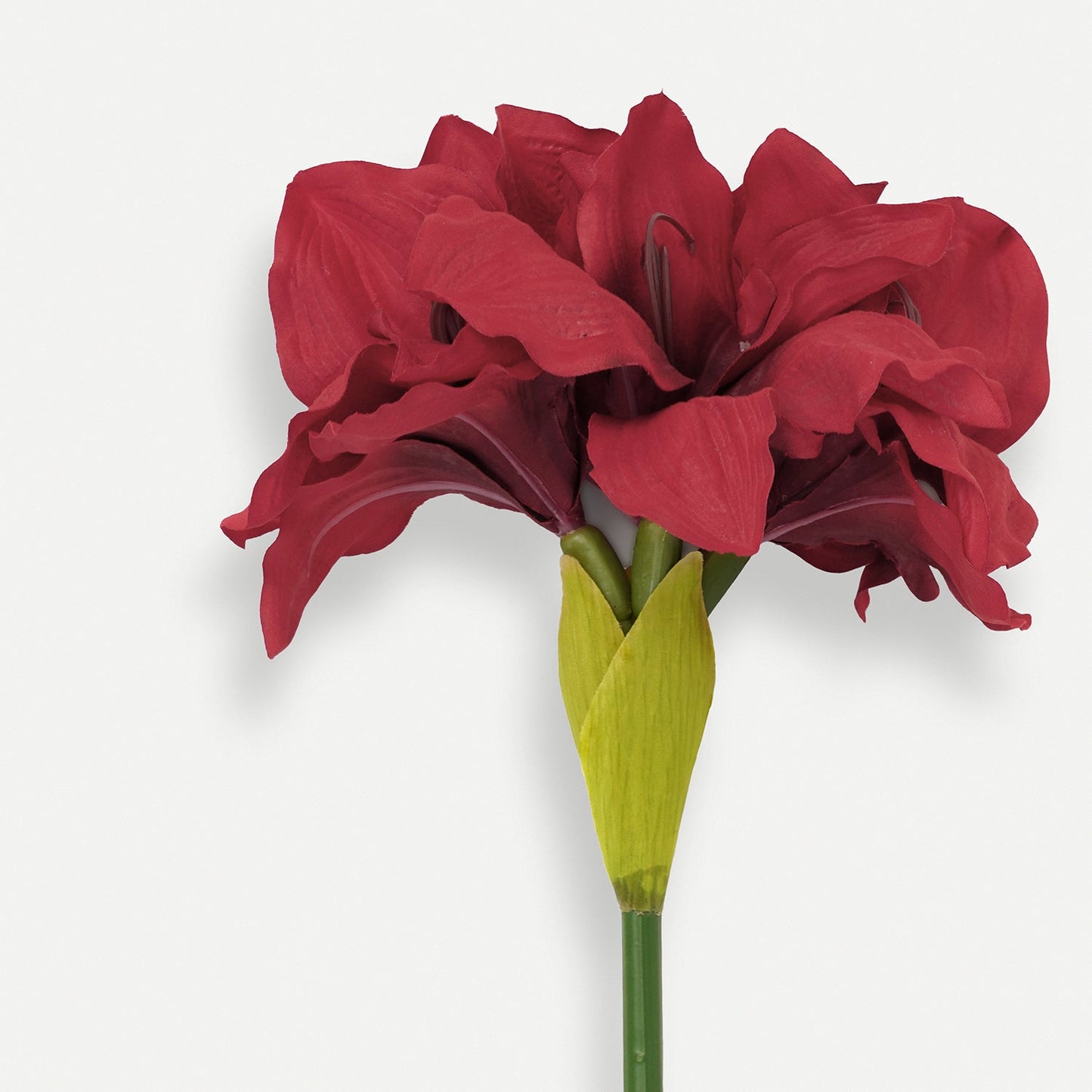 Red Amaryllis Faux Flower Stem - Single