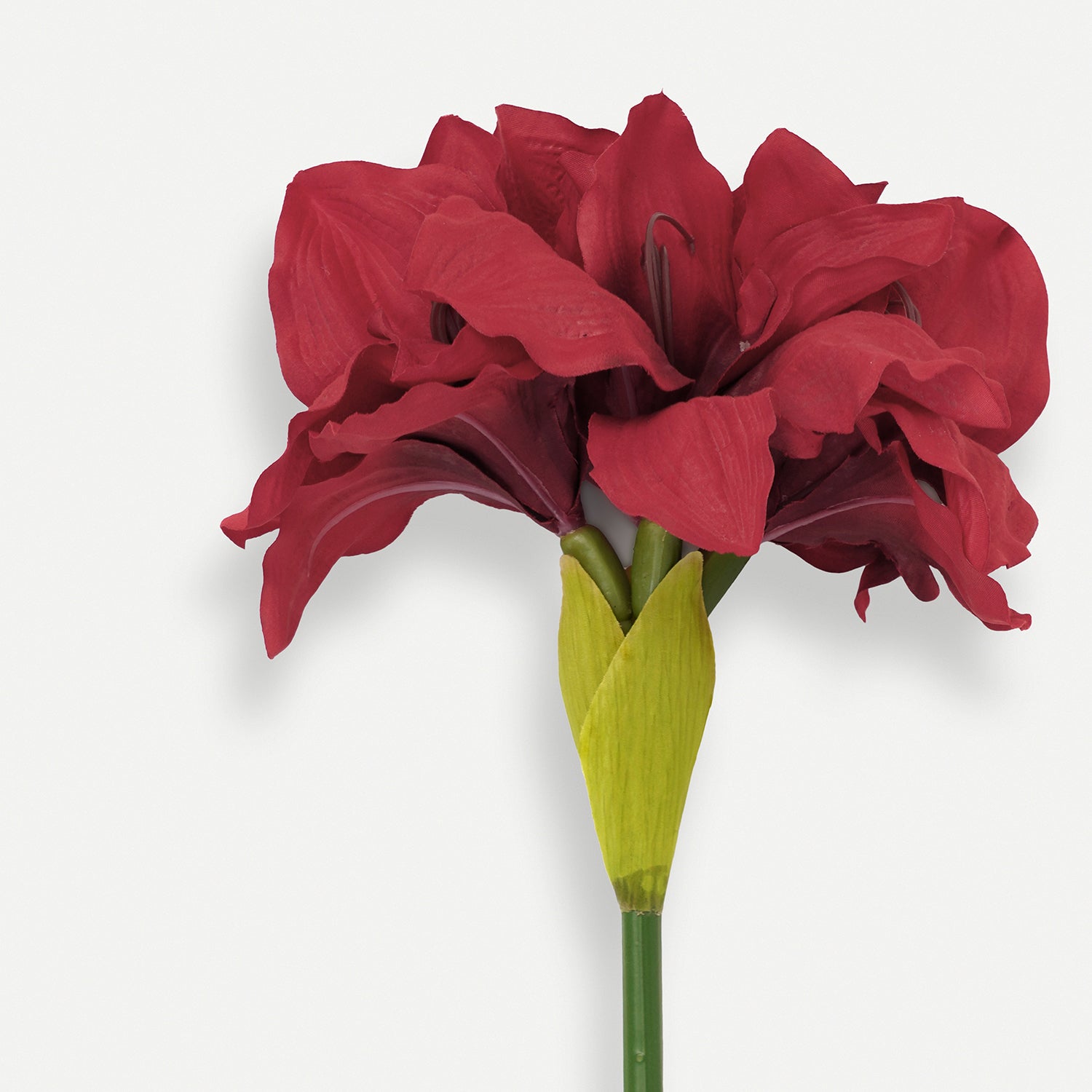 Red Amaryllis Faux Flower Stem - Single