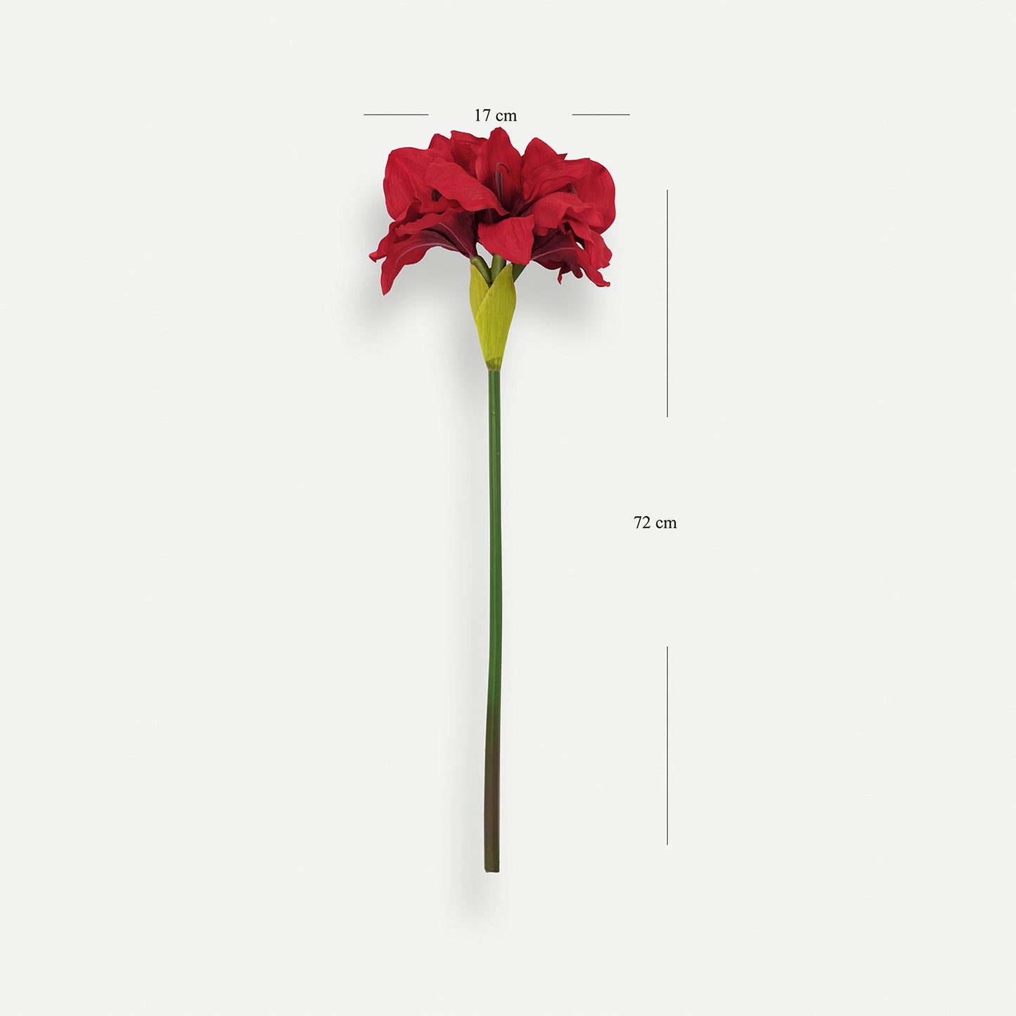 Red Amaryllis Faux Flower Stem - Single