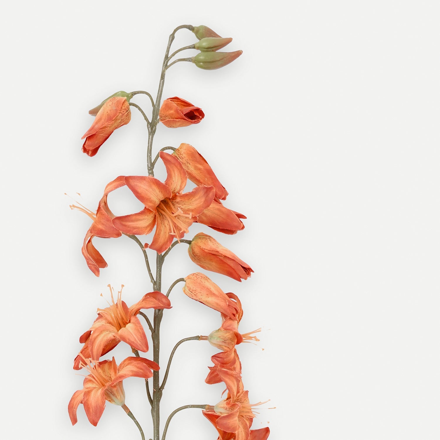 Orange Lily Faux Flower Spray - Single