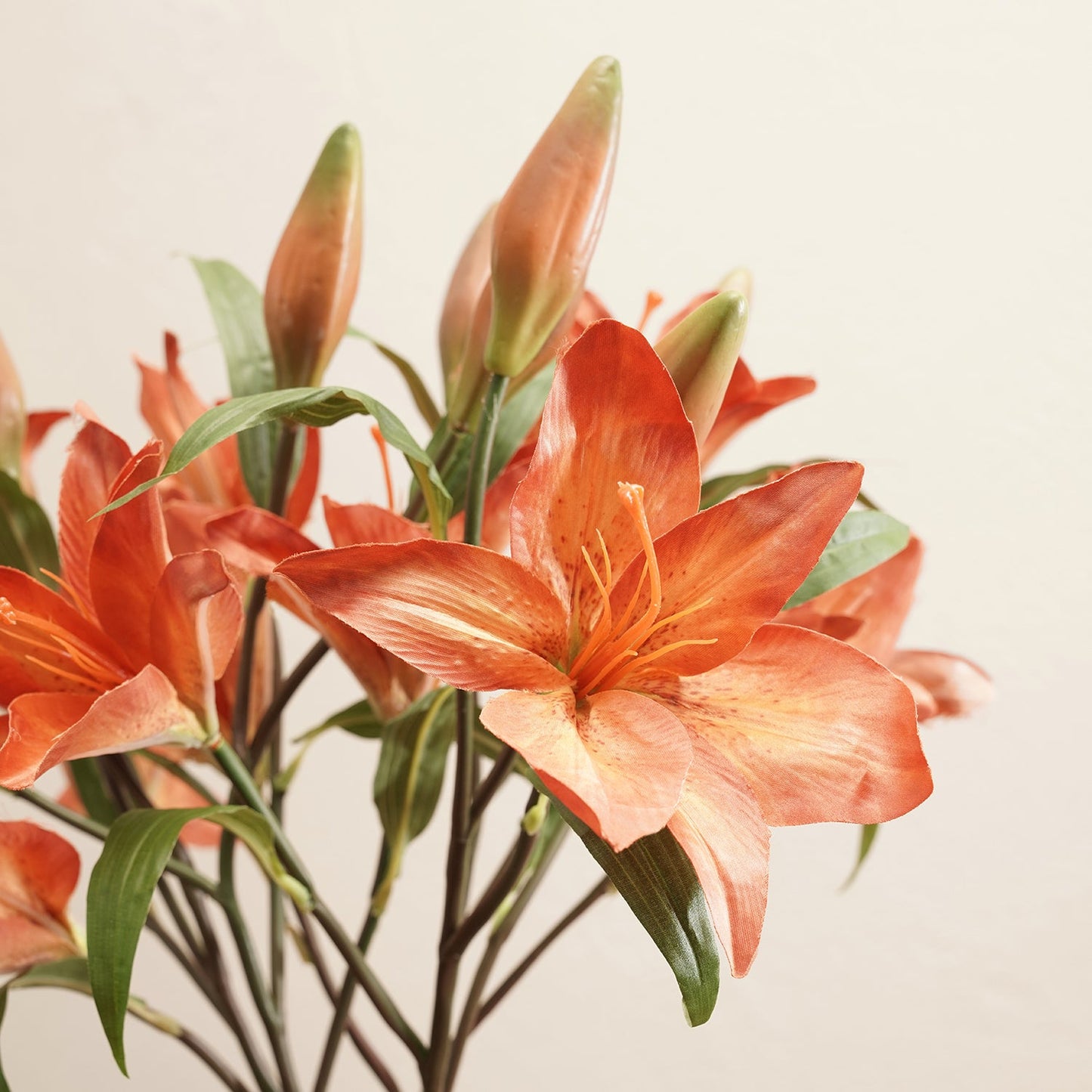 Orange Lily Faux Flower Stem - Single