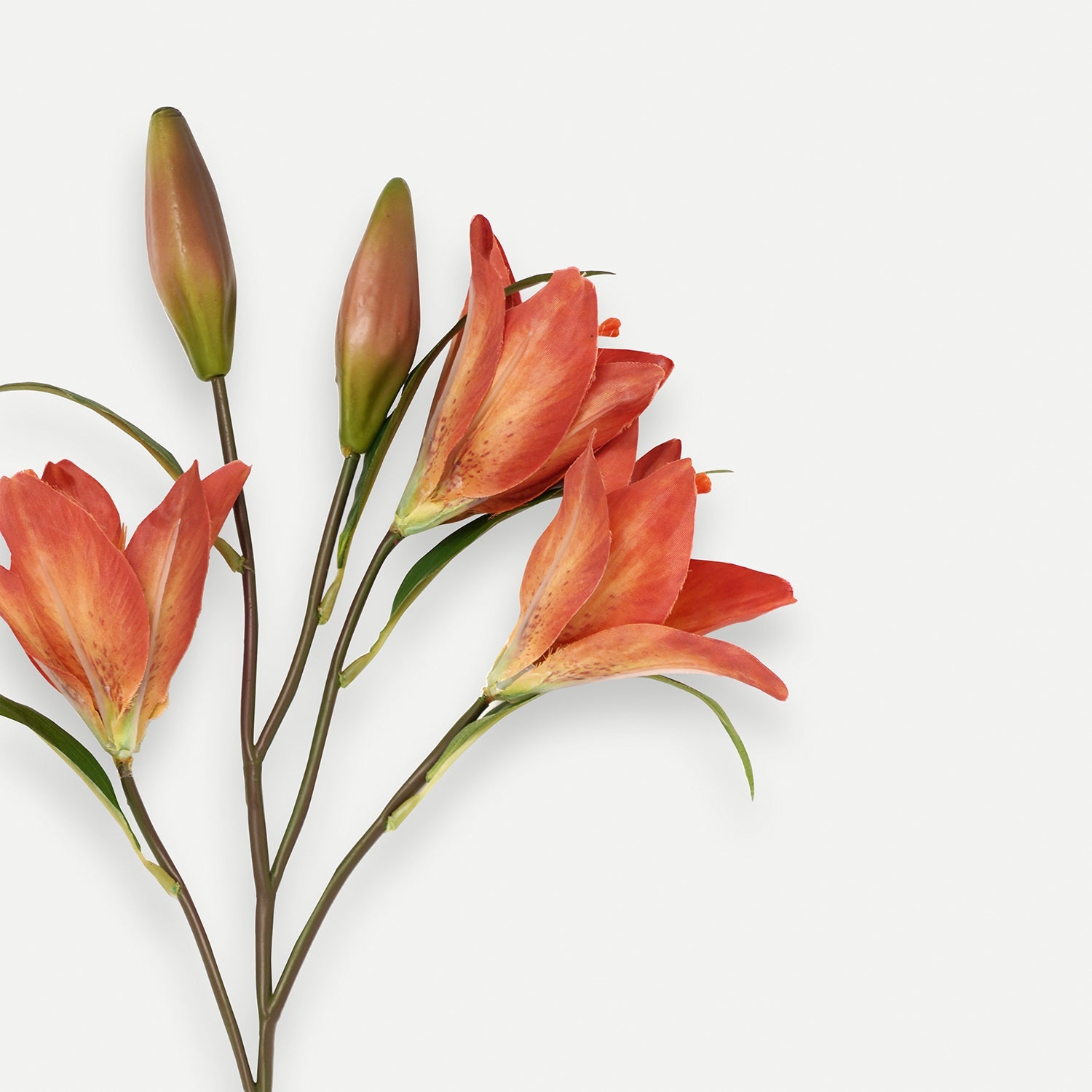 Orange Lily Faux Flower Stem - Single