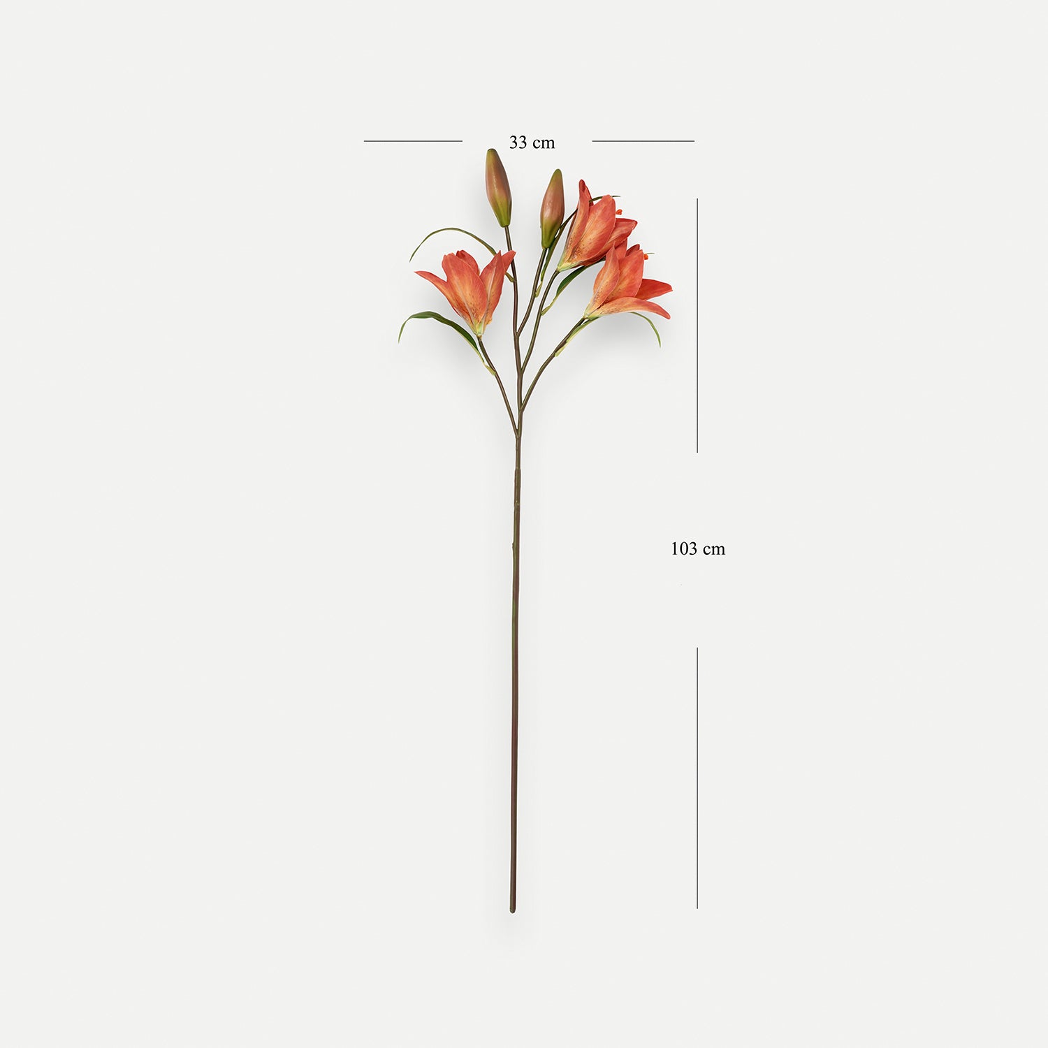 Orange Lily Faux Flower Stem - Single