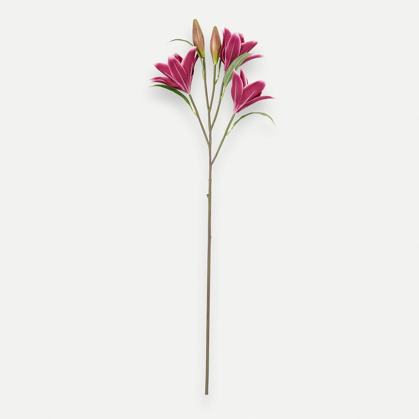 Dark Pink Lily Faux Flower Stem - Single
