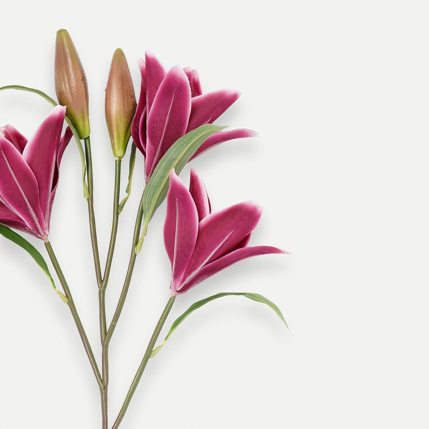 Dark Pink Lily Faux Flower Stem - Single