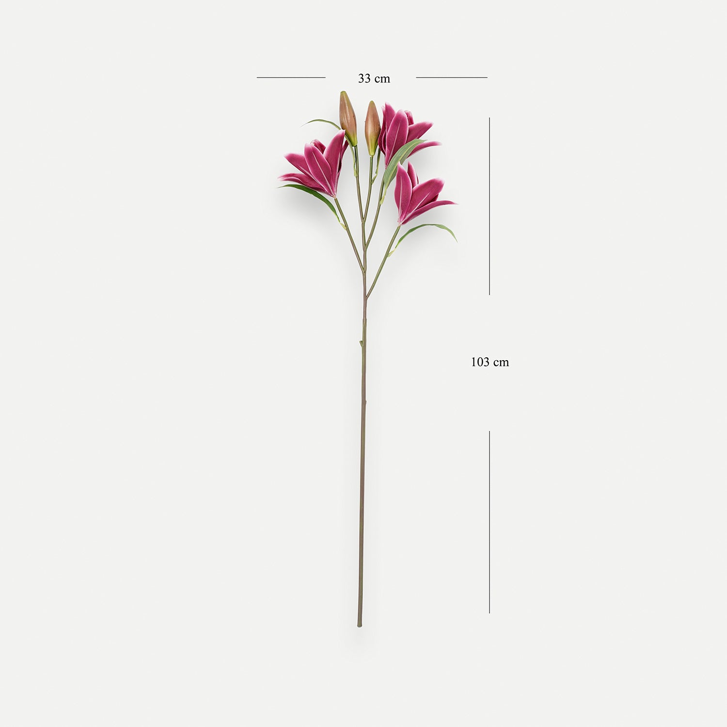 Dark Pink Lily Faux Flower Stem - Single