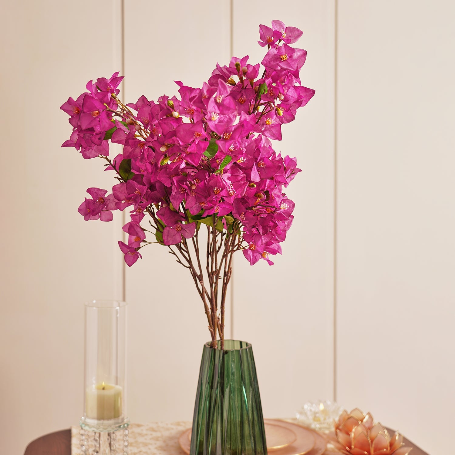 Purple Bougainvillea Faux Flower Stem - Single
