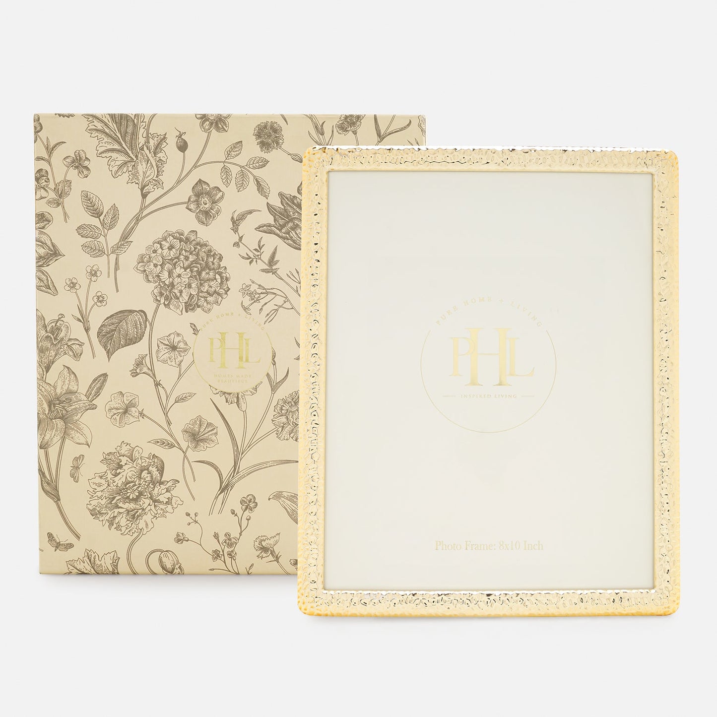 Gold Plated Hammered Metal Photo Frame - Large