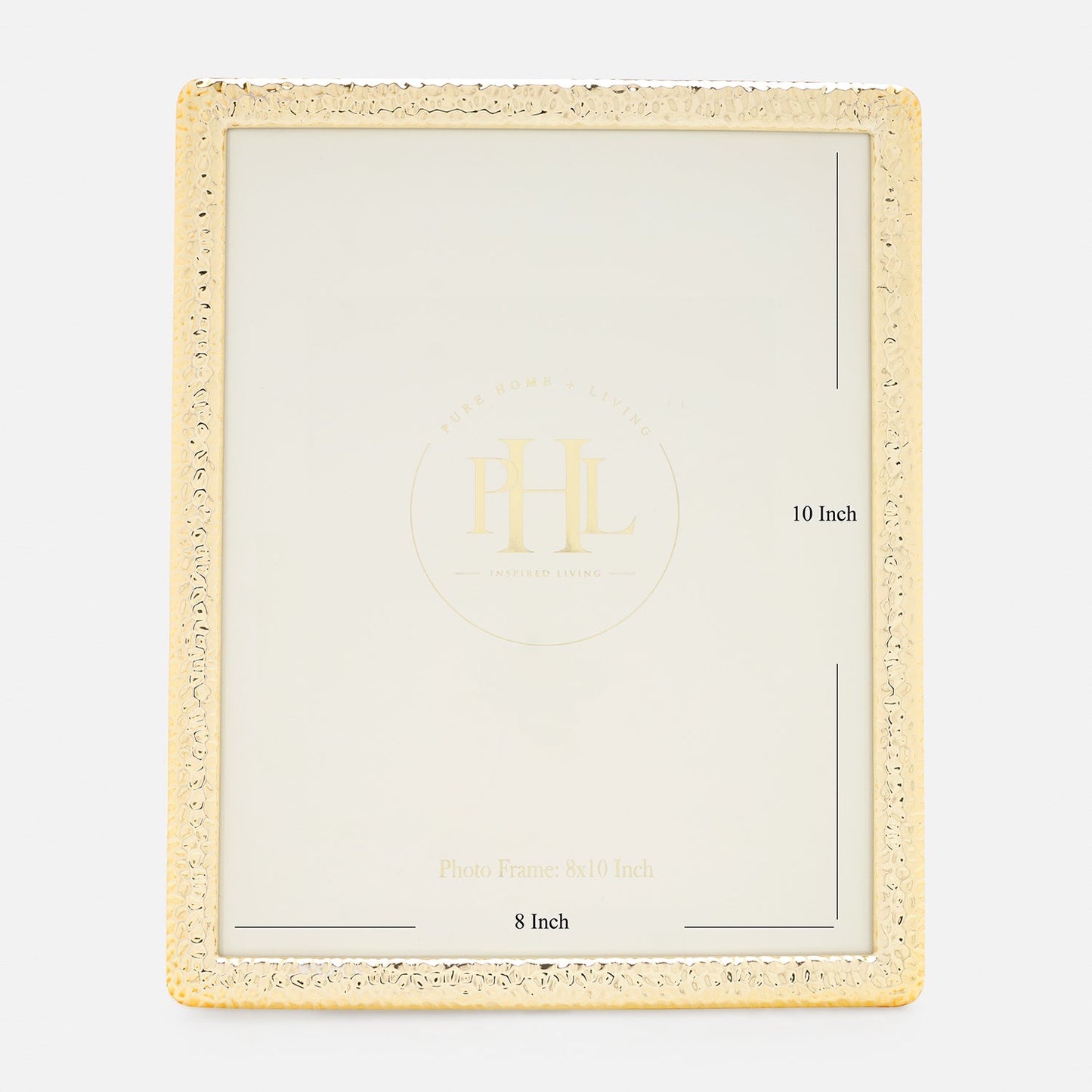 Gold Plated Hammered Metal Photo Frame - Large