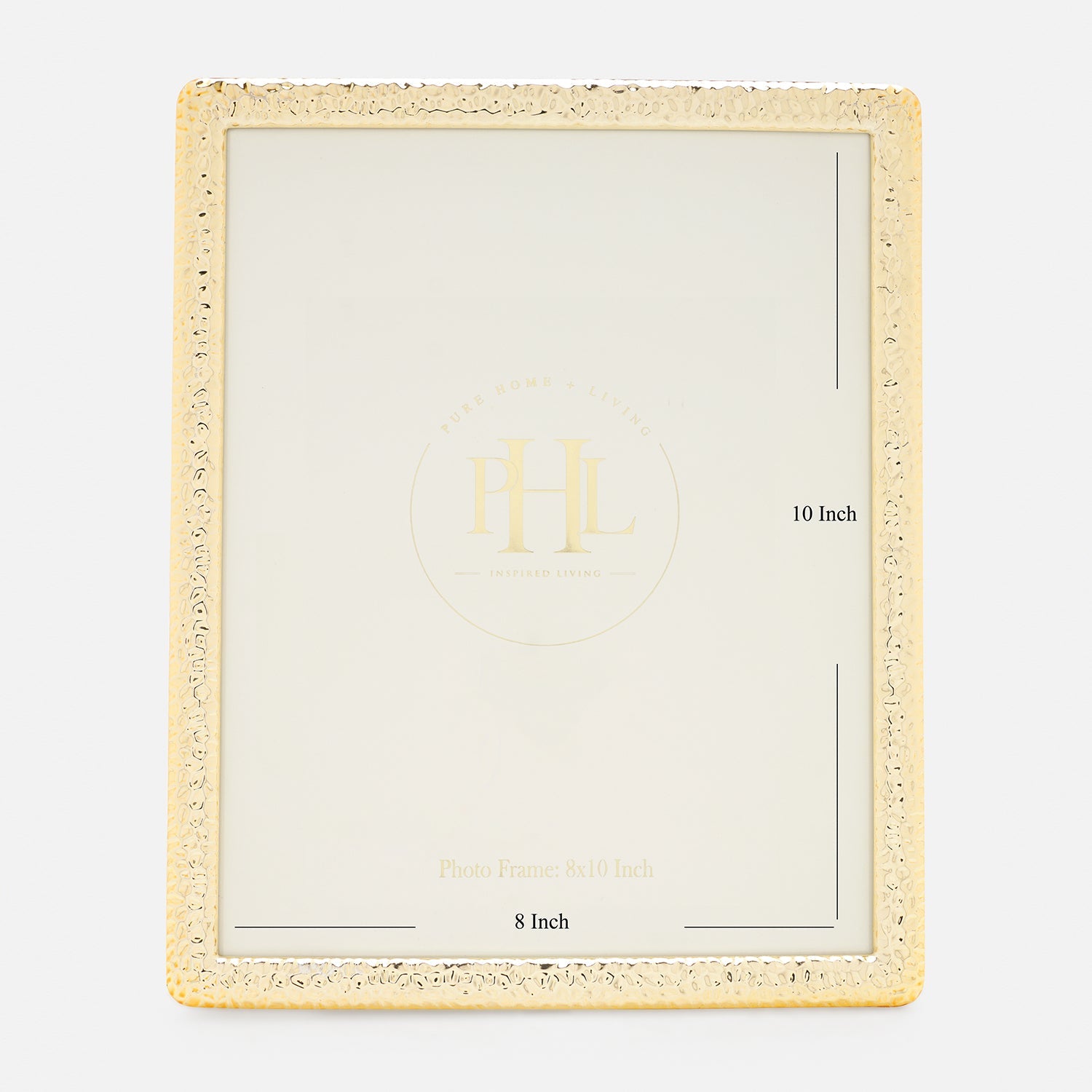 Gold Plated Hammered Metal Photo Frame - Large