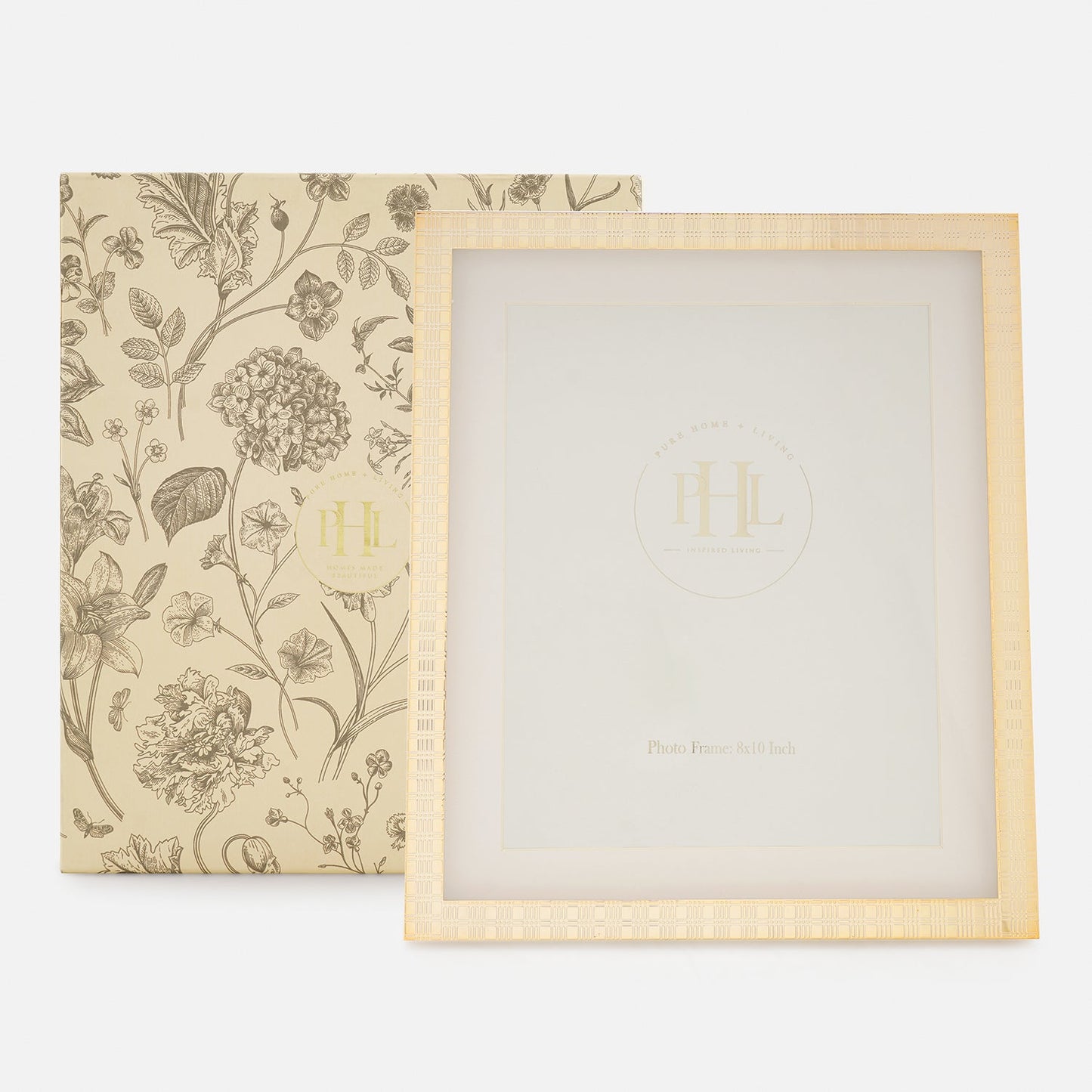 Gold Plated Geometric Pattern Metal Photo Frame-Large