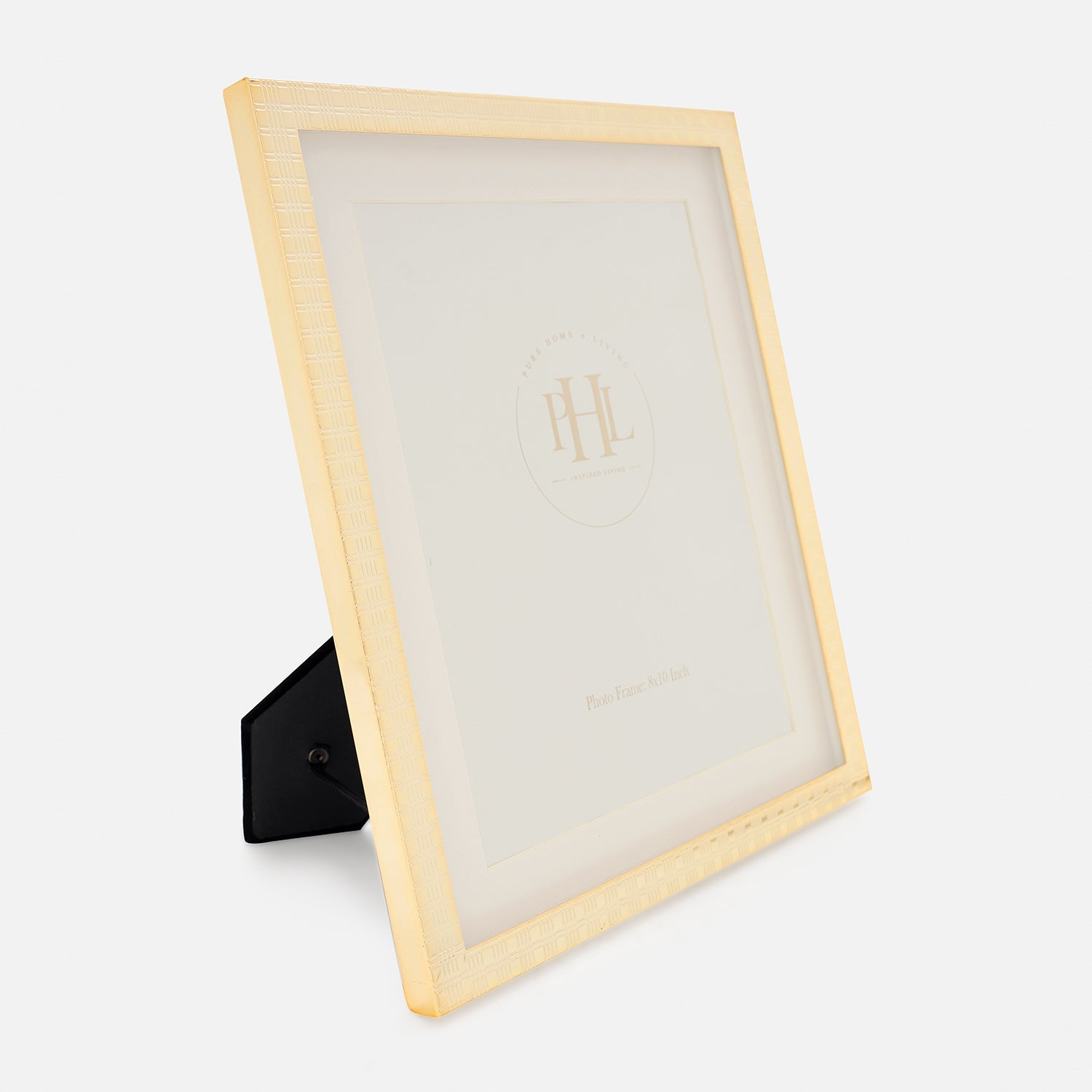Gold Plated Geometric Pattern Metal Photo Frame-Large