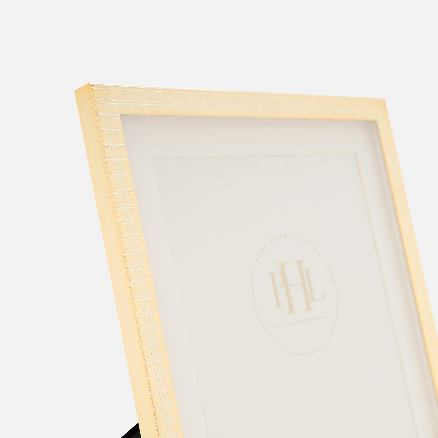 Gold Plated Geometric Pattern Metal Photo Frame-Large
