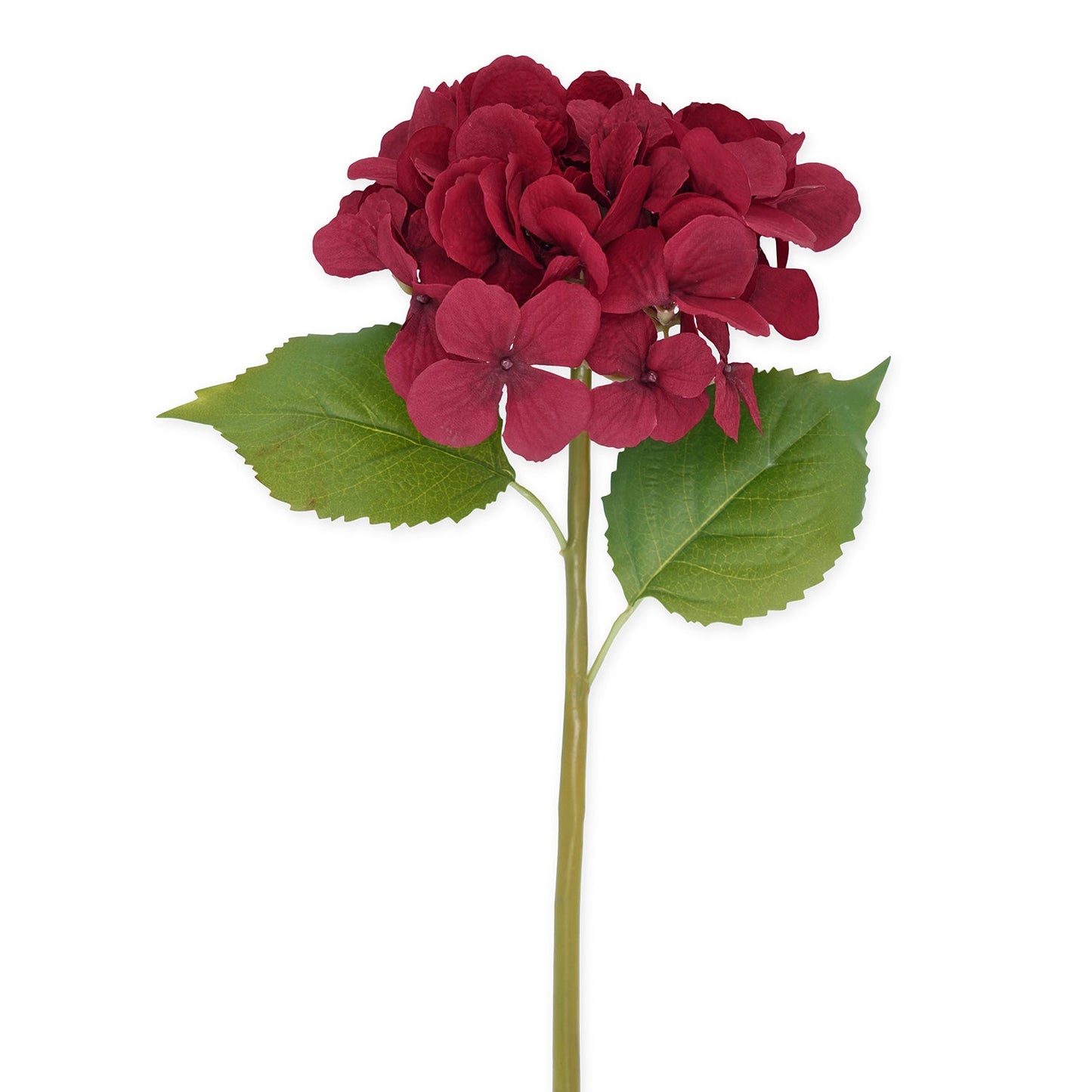 Red Hydrangea Faux Flower Stem - Single