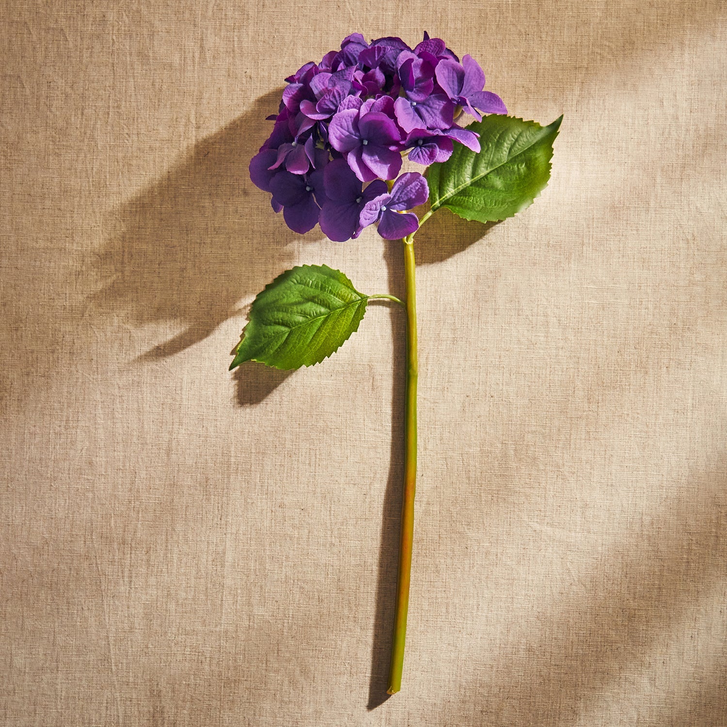 Purple Hydrangea Faux Flower Stem - Single