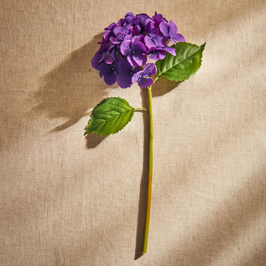 Purple Hydrangea Faux Flower Stem - Single