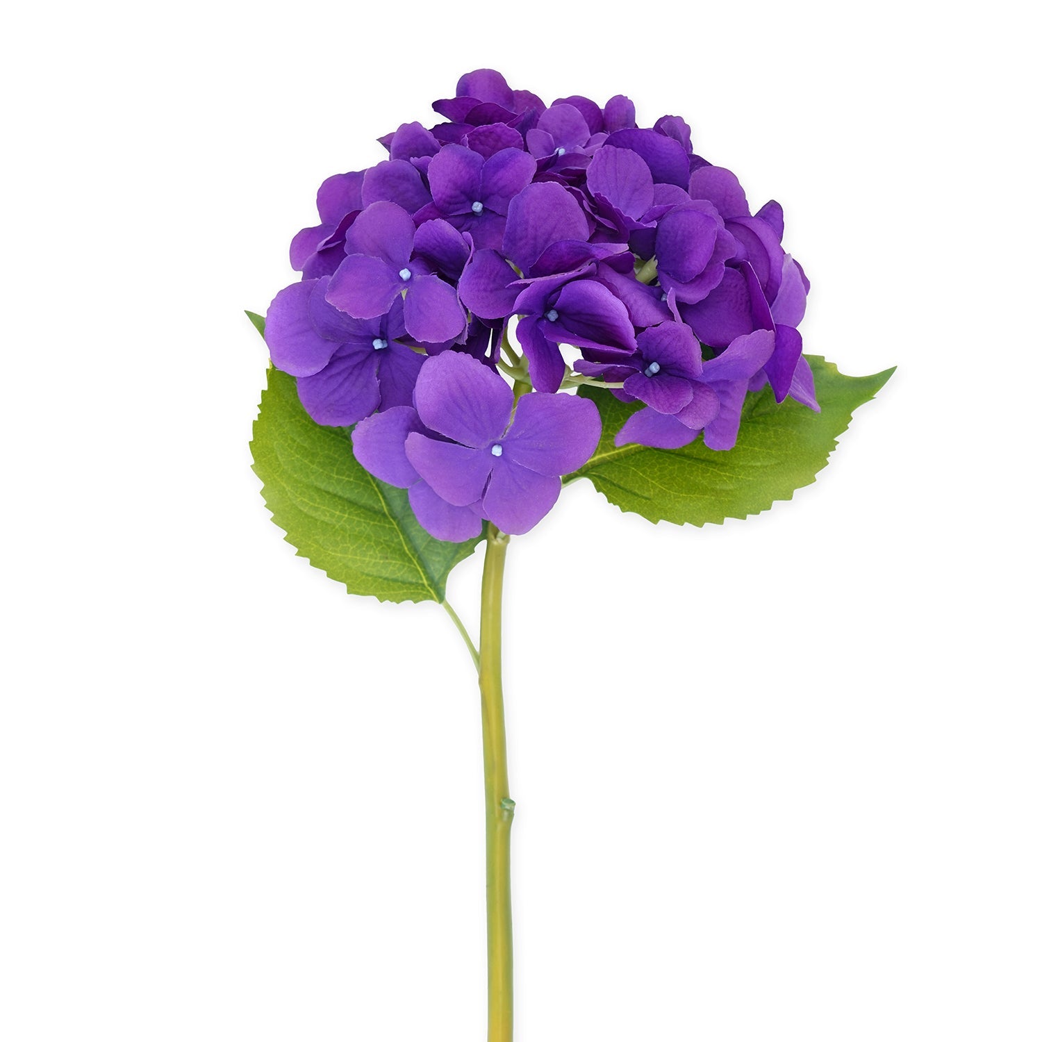 Purple Hydrangea Faux Flower Stem - Single