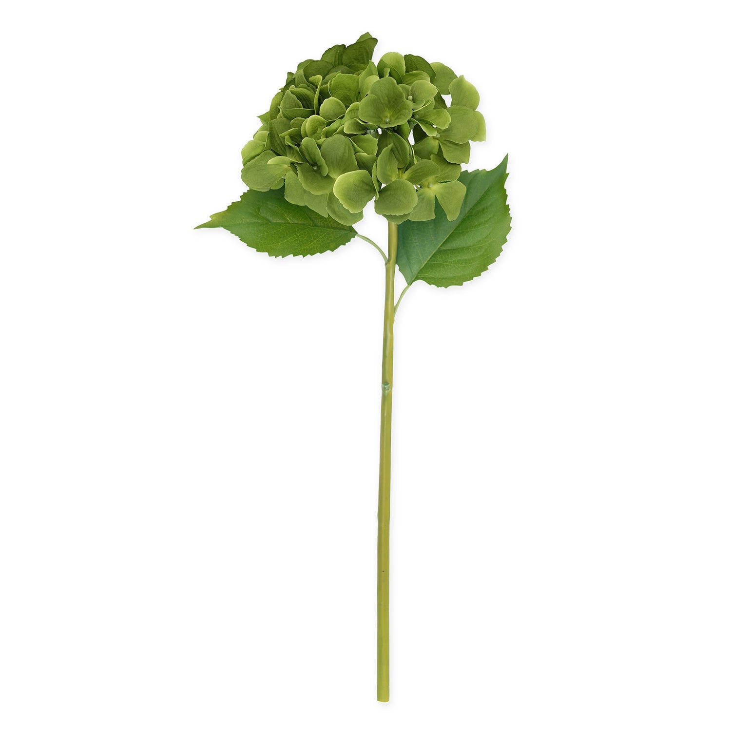 Green Hydrangea Faux Flower Stem - Single