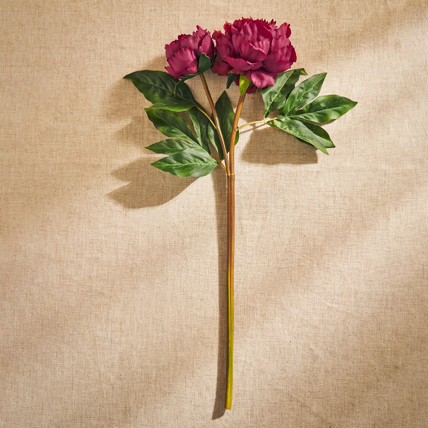 Red Peony Faux Flower Stem - Single
