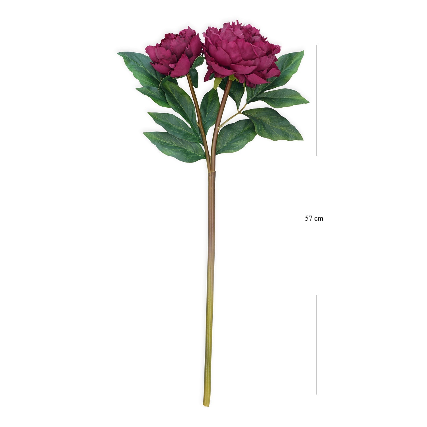 Red Peony Faux Flower Stem - Single