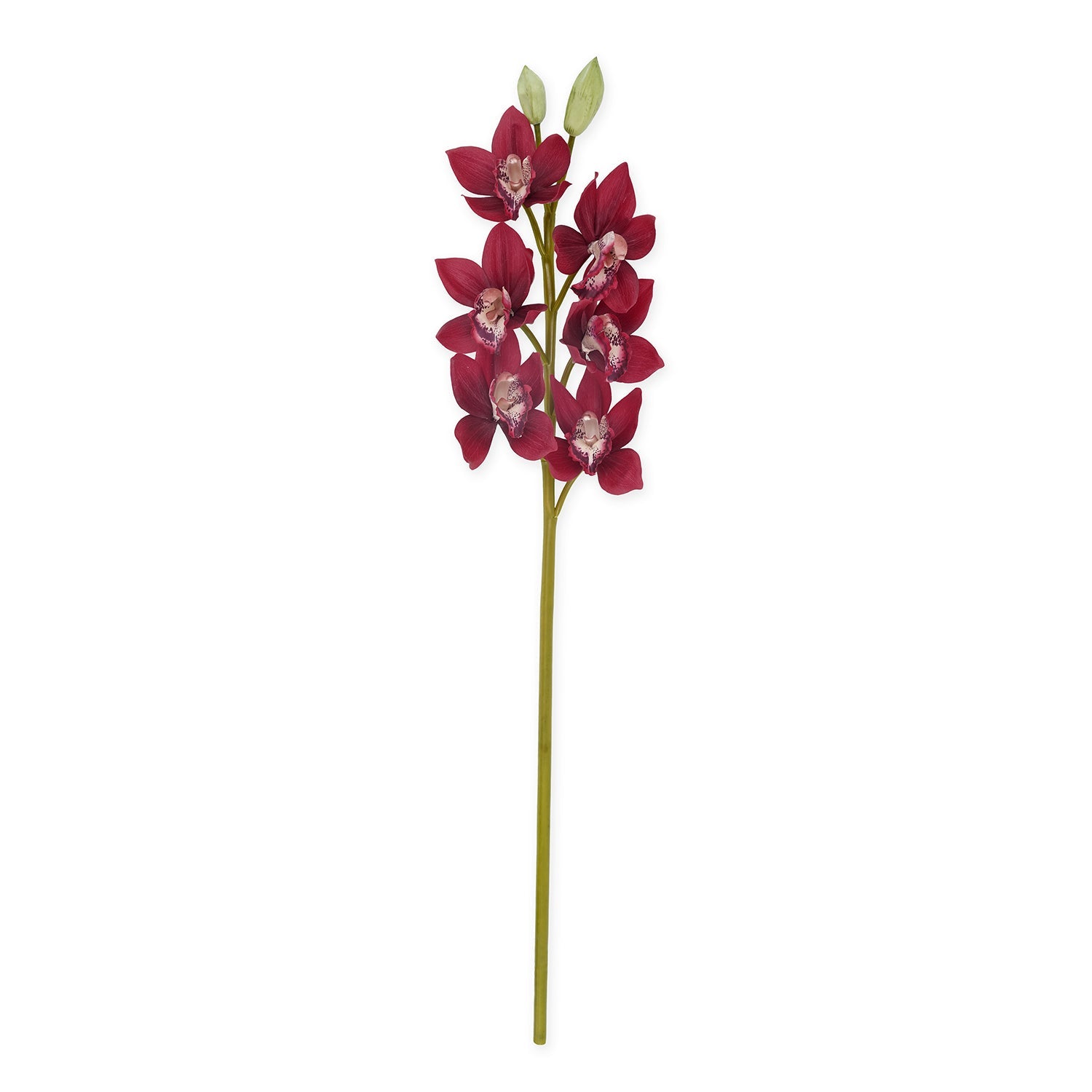 Red Boat Orchid Faux Flower Stem - Single