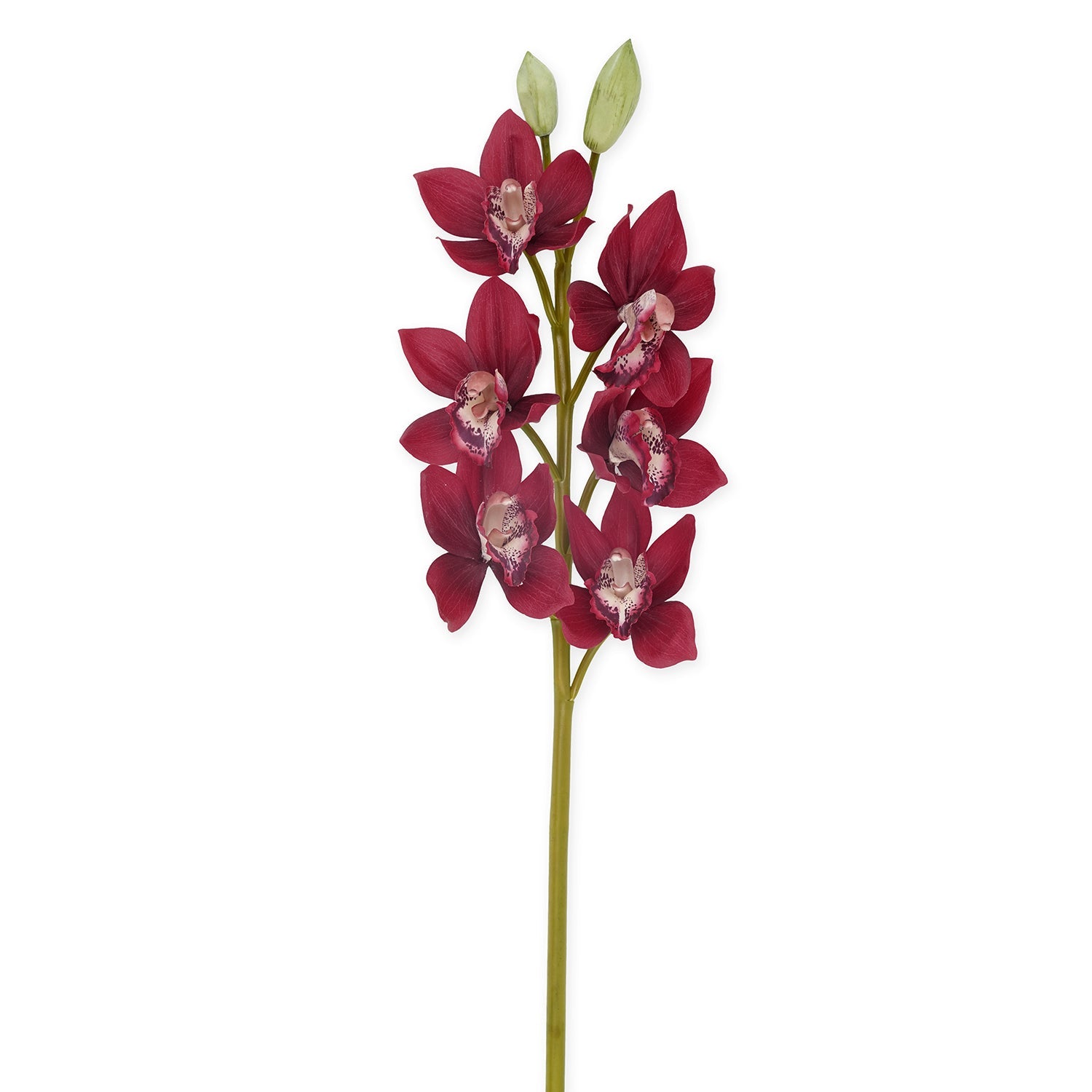 Red Boat Orchid Faux Flower Stem - Single