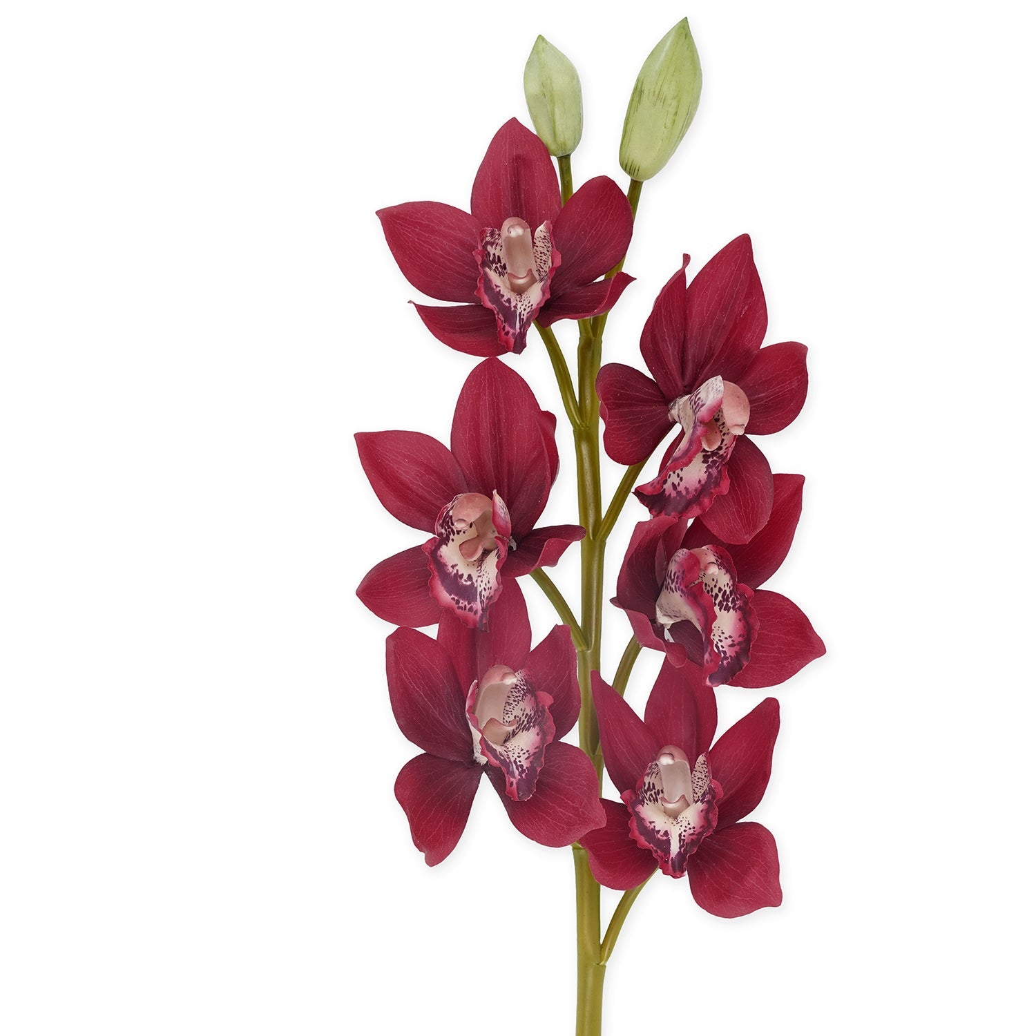 Red Boat Orchid Faux Flower Stem - Single