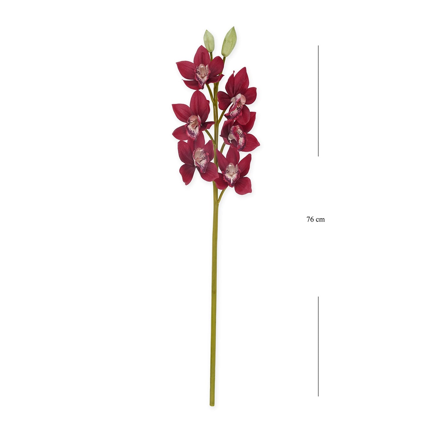 Red Boat Orchid Faux Flower Stem - Single