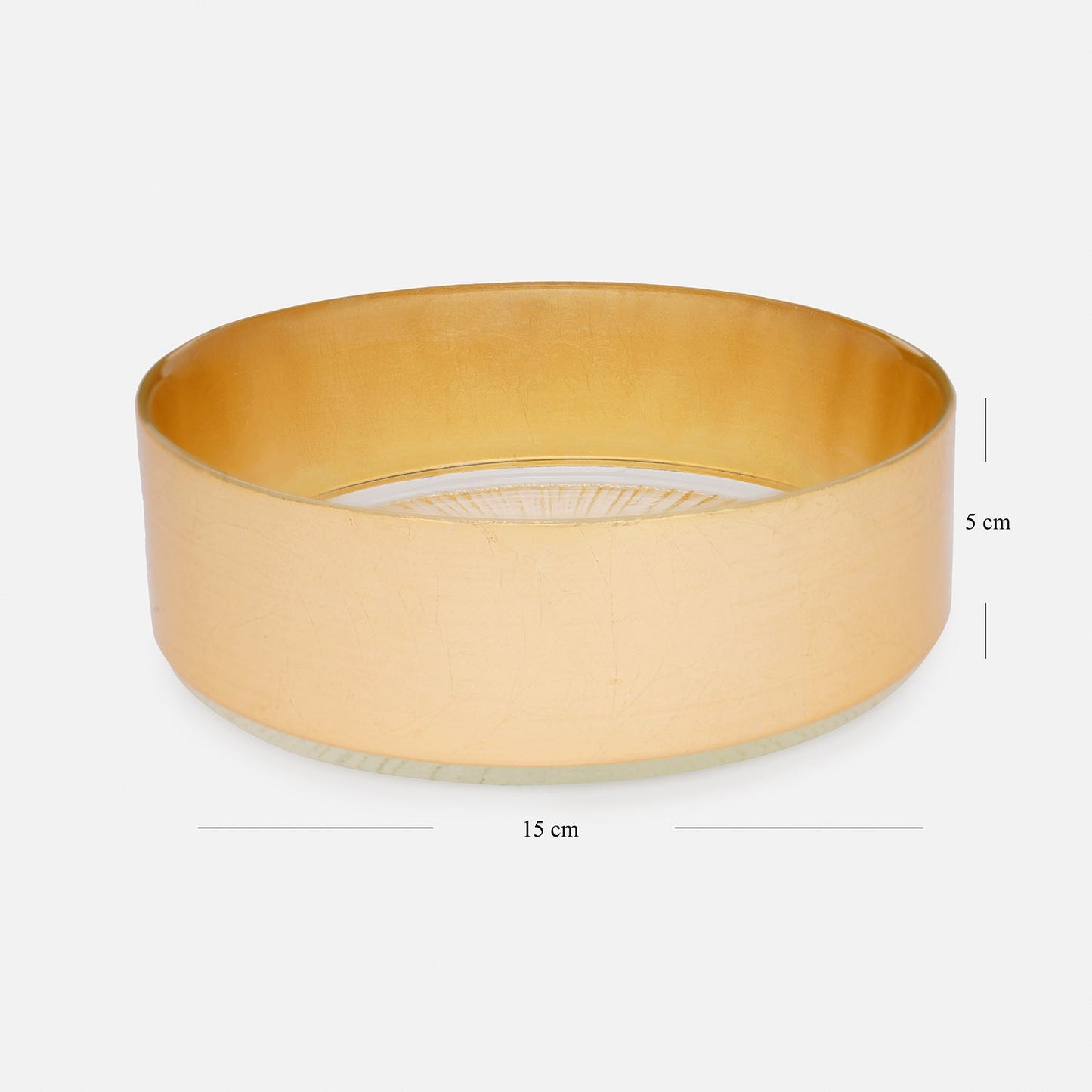 Set of 2 Clear and Gold Serving Bowls with Gold Foil Rim