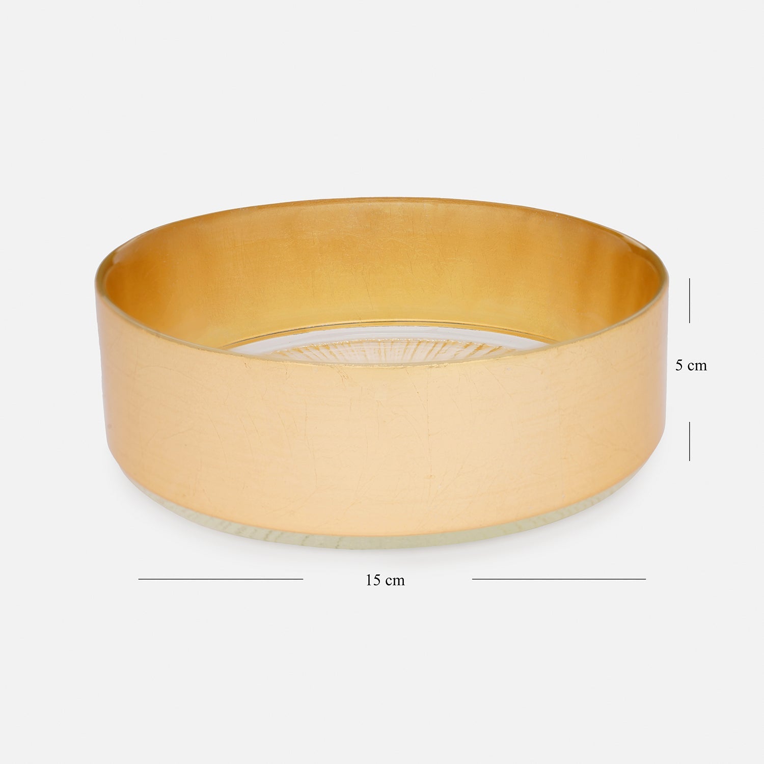 Set of 2 Clear and Gold Serving Bowls with Gold Foil Rim