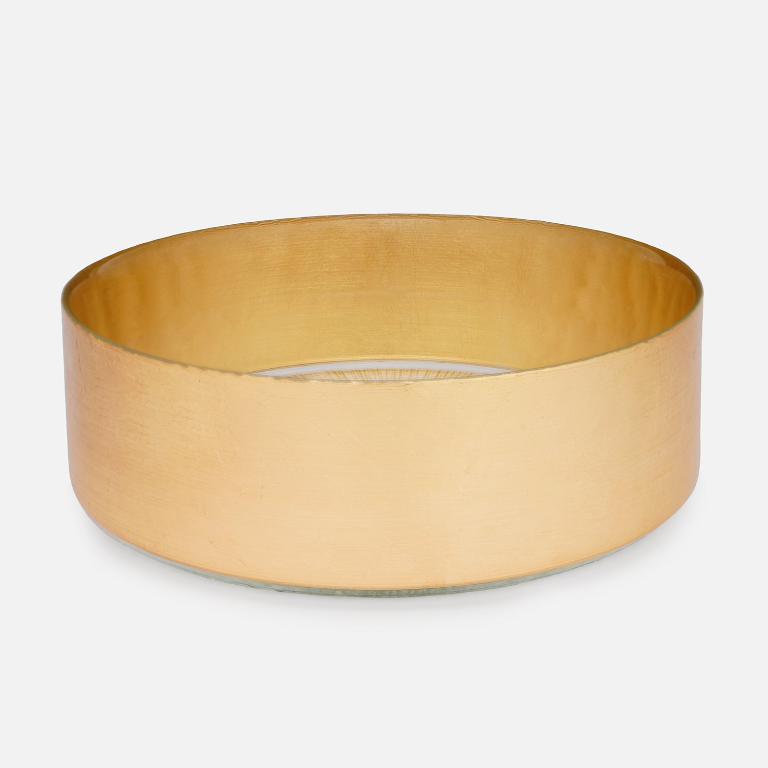 Clear and Gold Serving Bowl with Goil Foil Rim