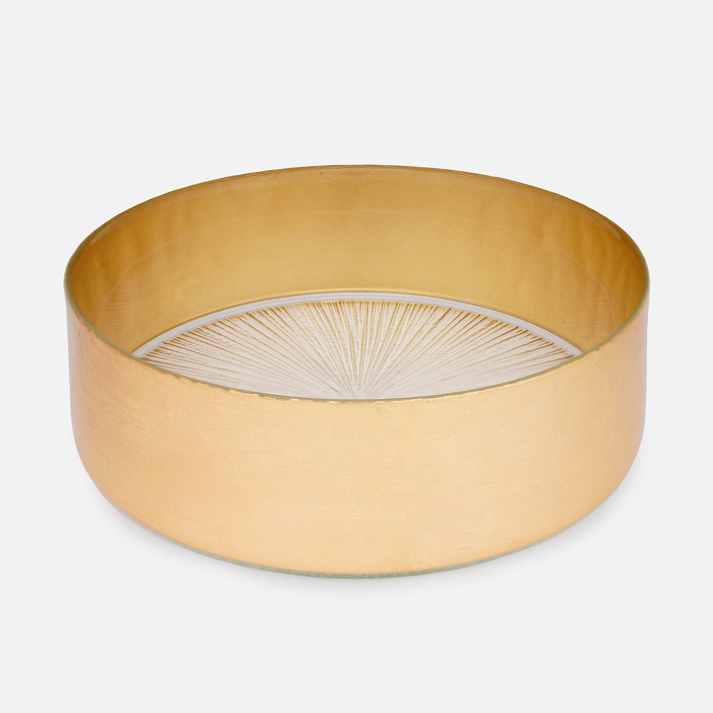 Clear and Gold Serving Bowl with Goil Foil Rim