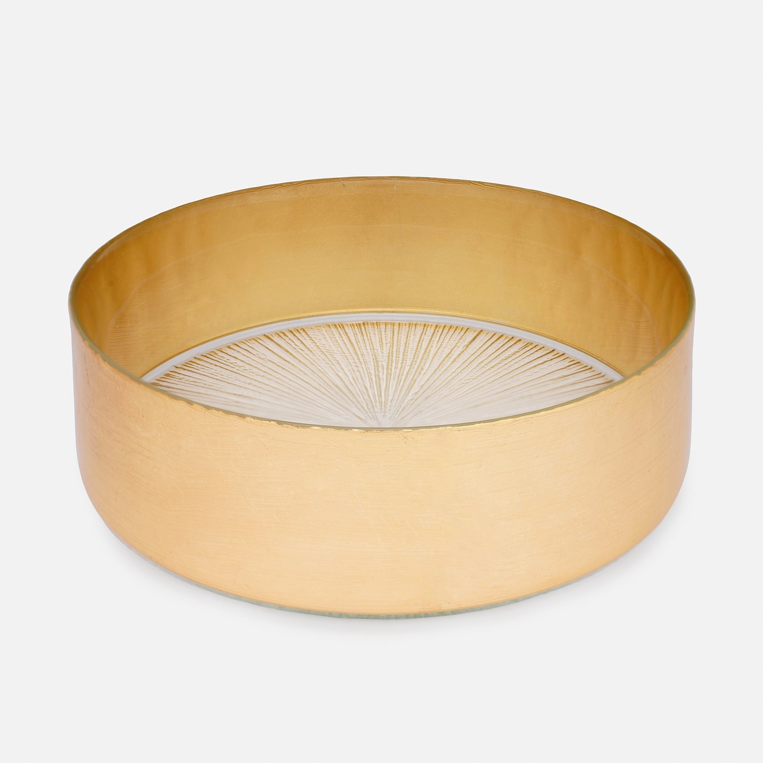 Clear and Gold Serving Bowl with Goil Foil Rim