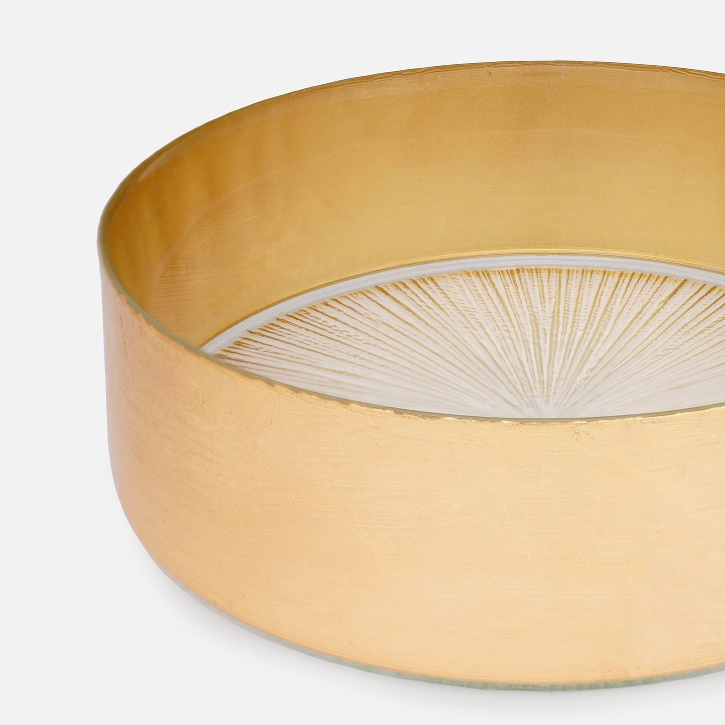 Clear and Gold Serving Bowl with Goil Foil Rim