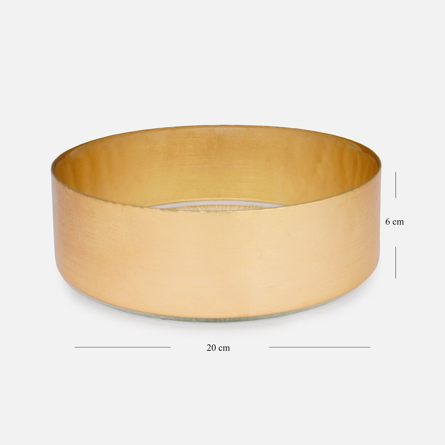 Clear and Gold Serving Bowl with Goil Foil Rim