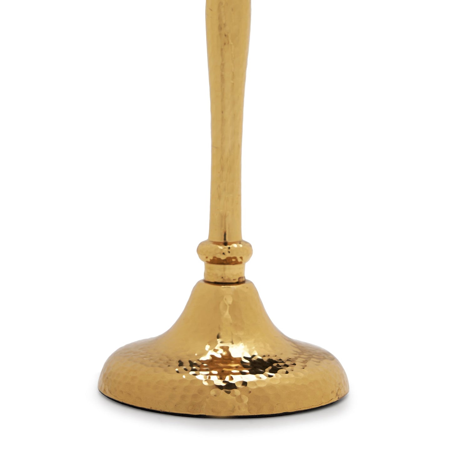 Clear Glass Hurricane with Textured Metal Stand - Large