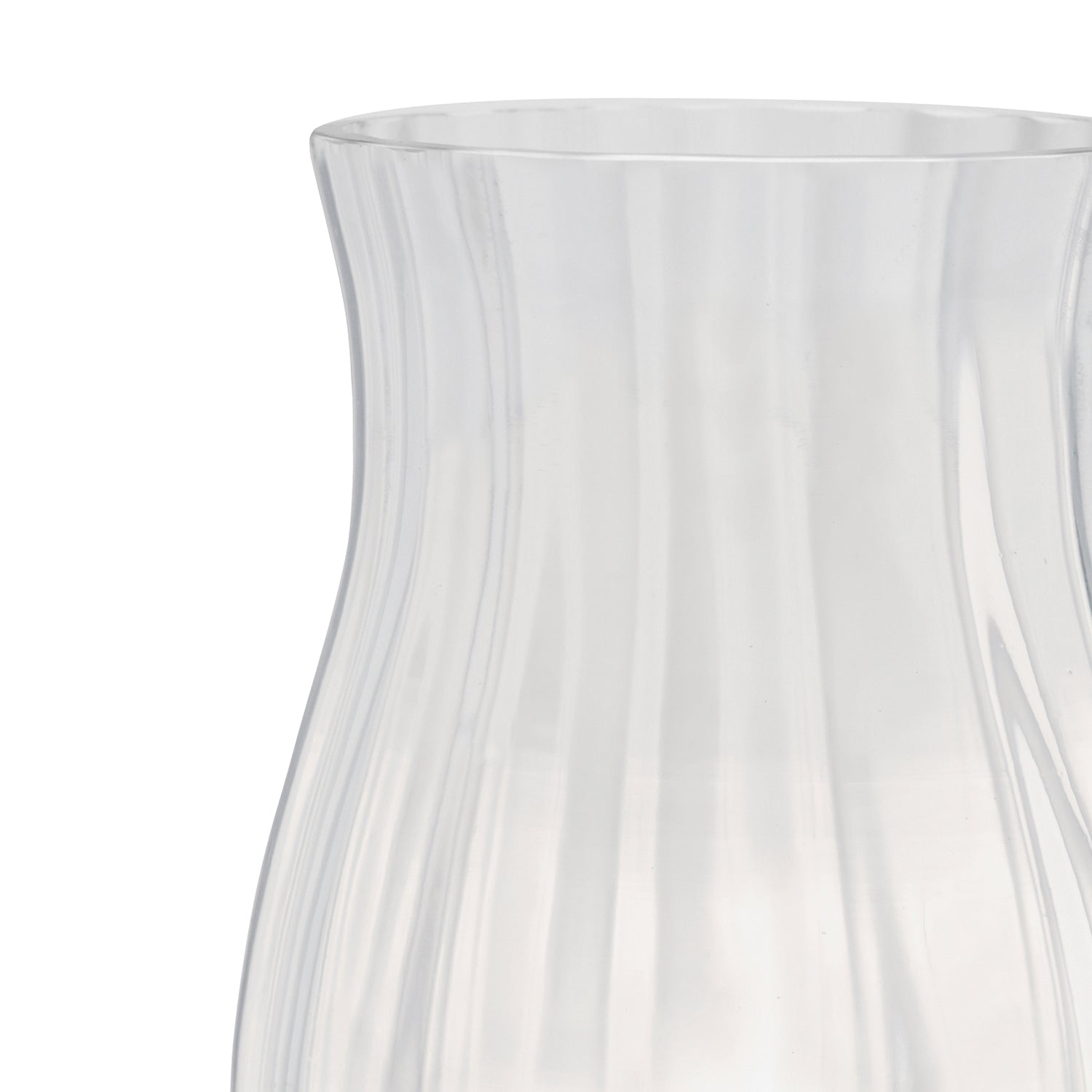 Clear Glass Textured Hurricane with Metal Base
