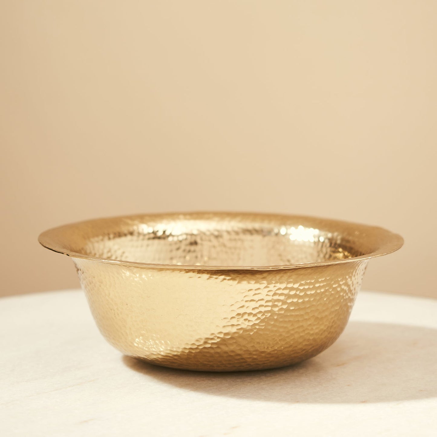Gold Hammered Decorative Metal Bowl - Large