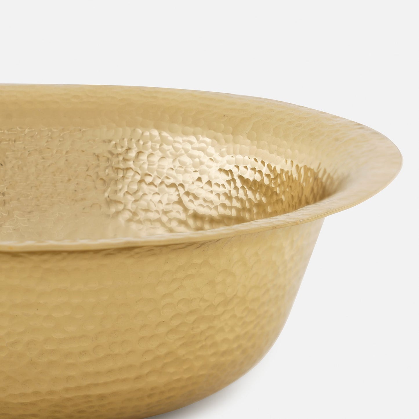 Gold Hammered Decorative Metal Bowl - Large