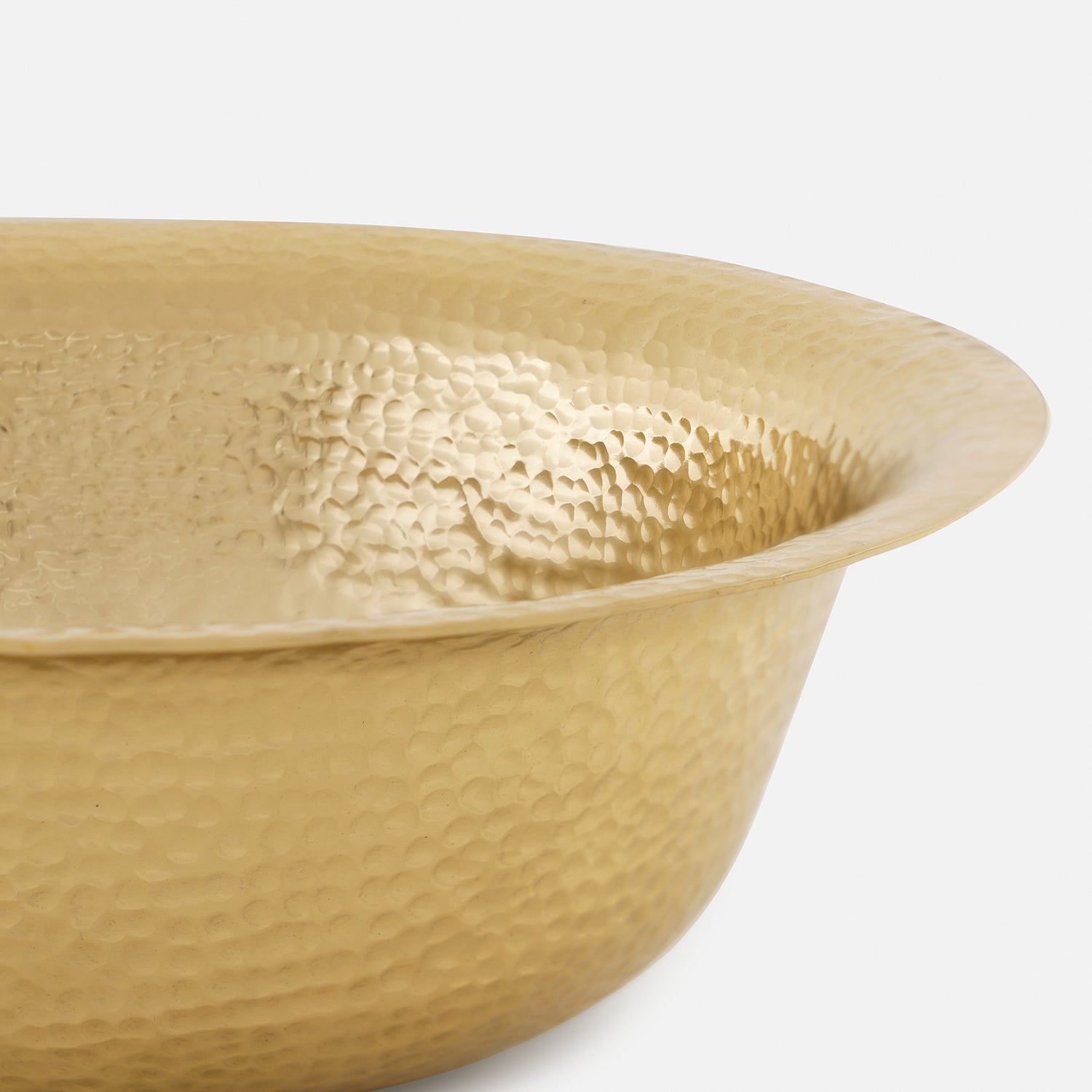 Gold Hammered Decorative Metal Bowl - Large