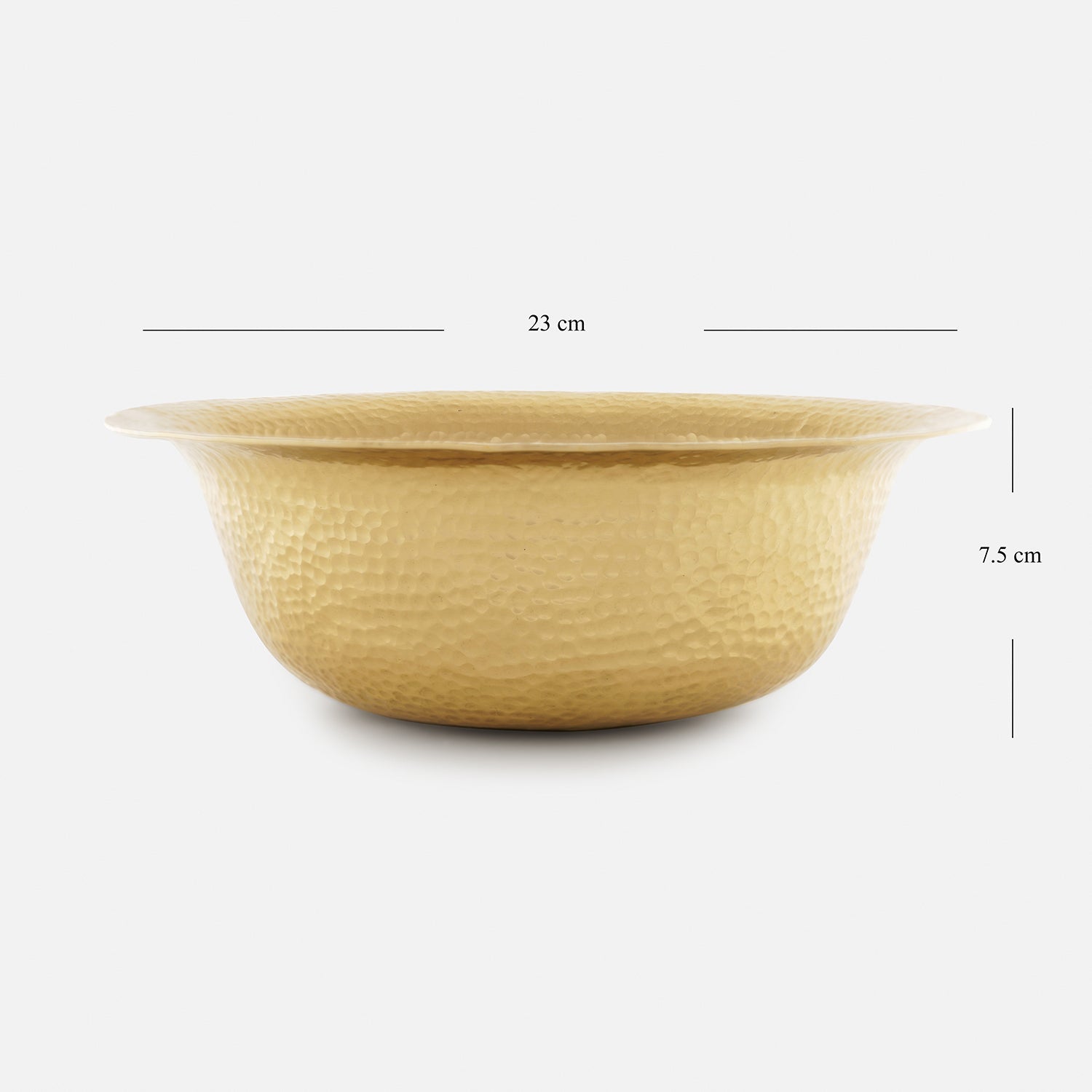 Gold Hammered Decorative Metal Bowl - Large