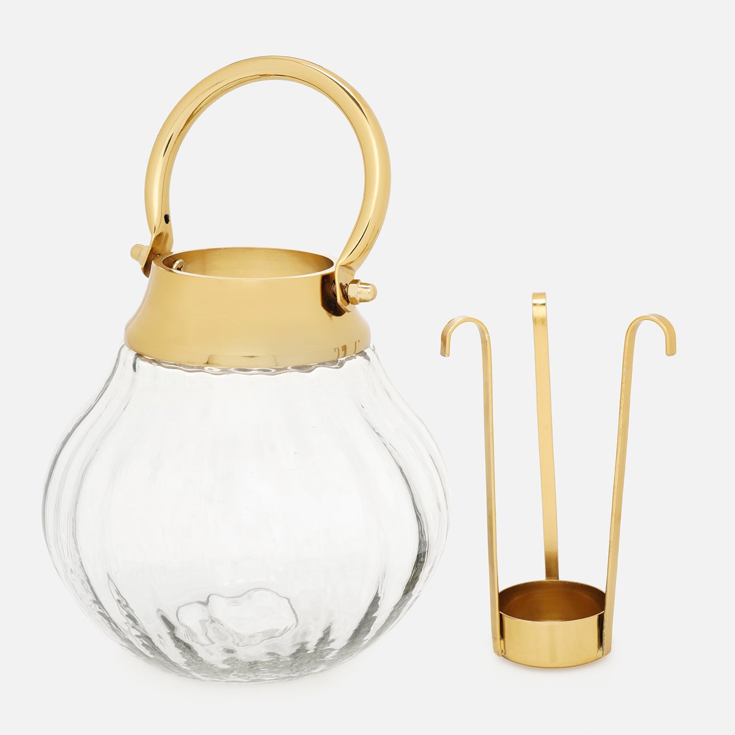 Clear Textured Glass Tea Light Holder - Small