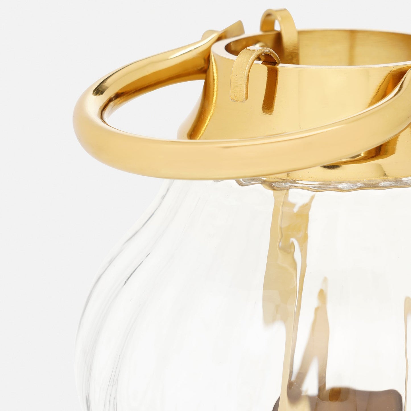 Clear Textured Glass Tea Light Holder - Small