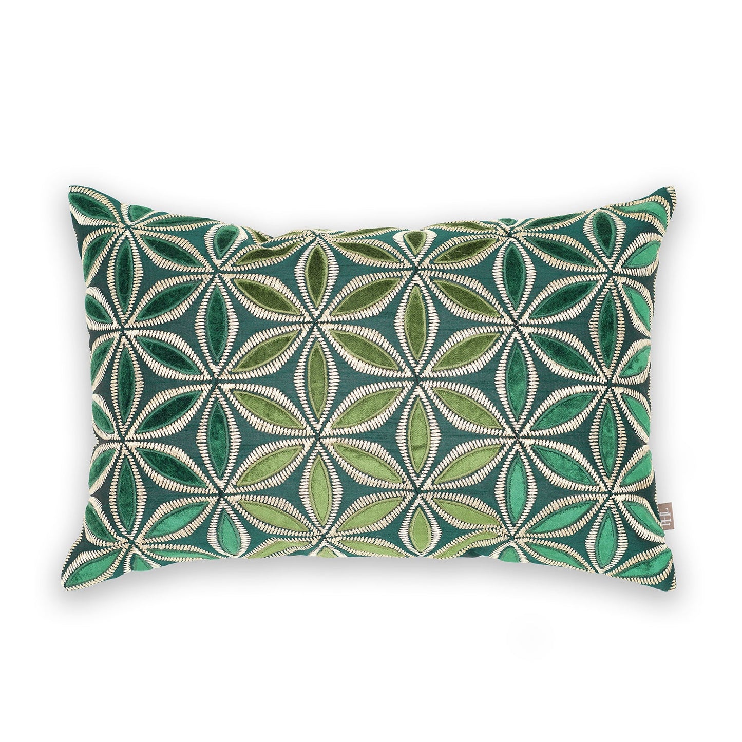 Green Embroidered Cushion Cover
