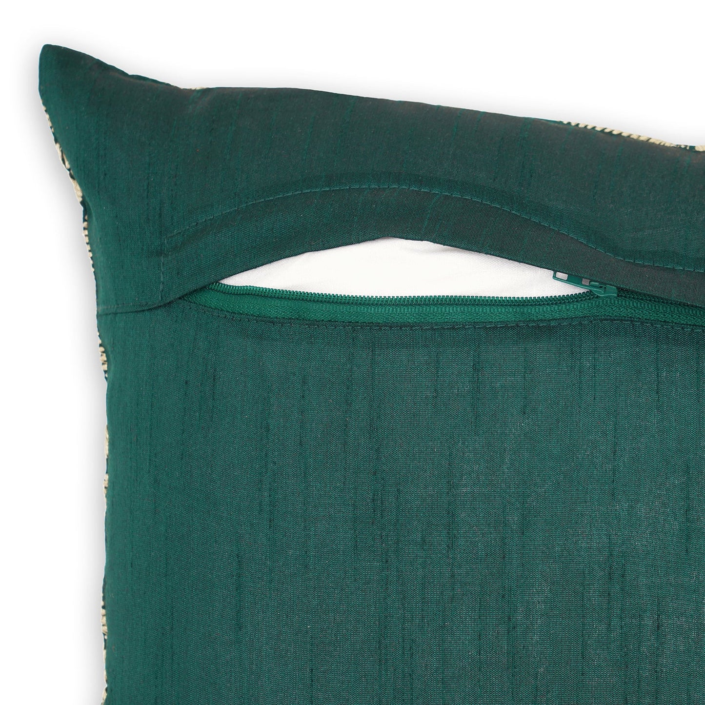 Green Embroidered Cushion Cover