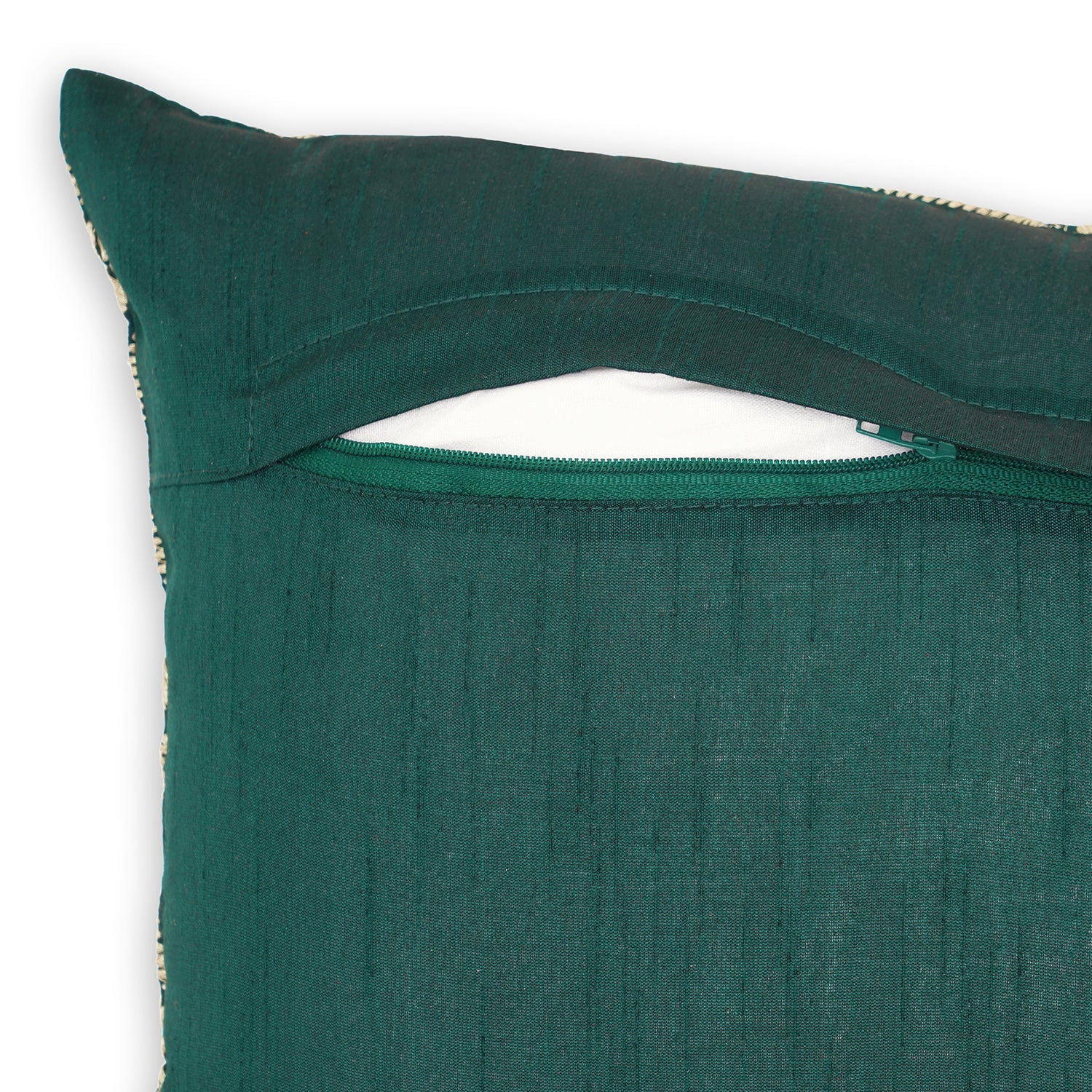 Green Embroidered Cushion Cover